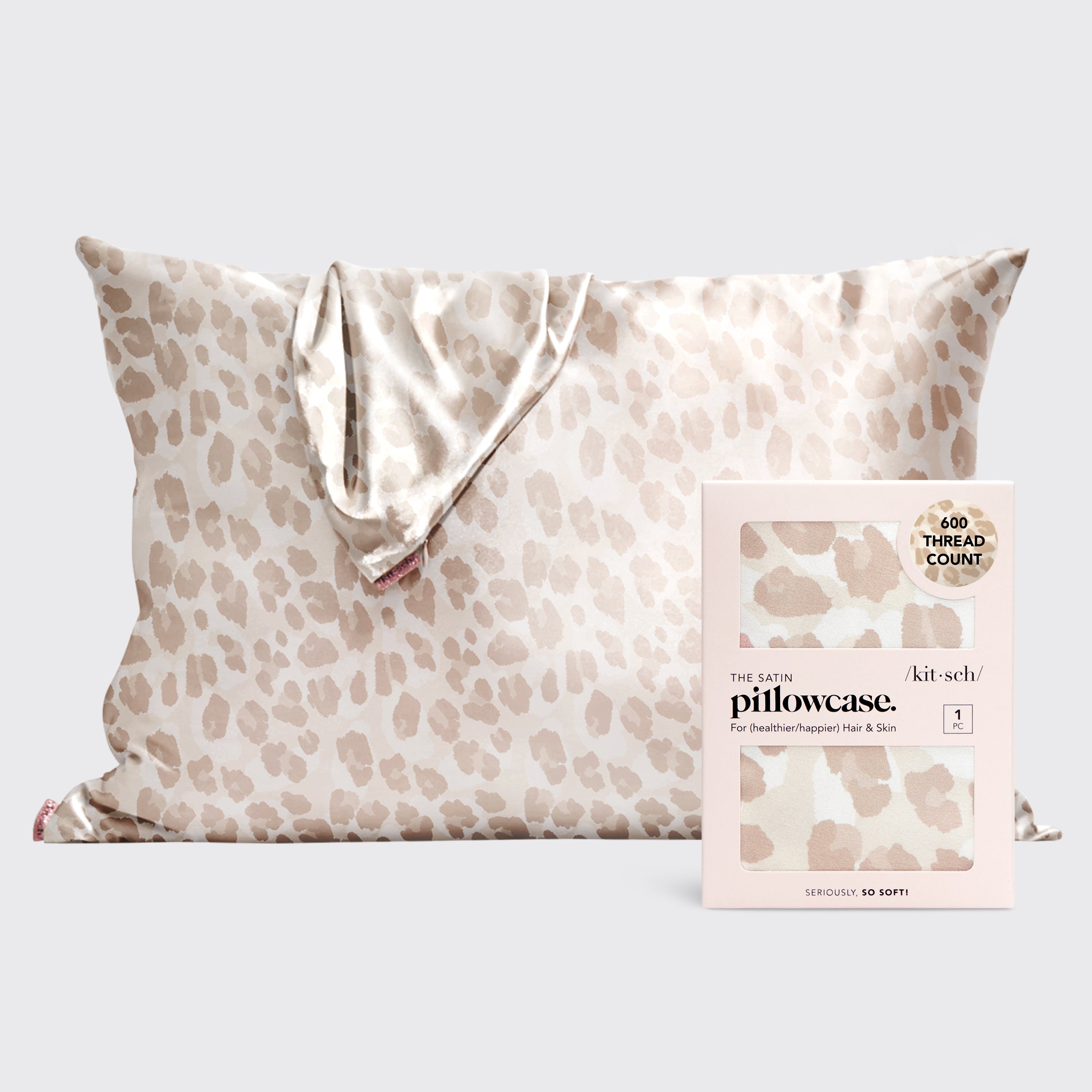 Funda de almohada de satén con estampado de leopardo 