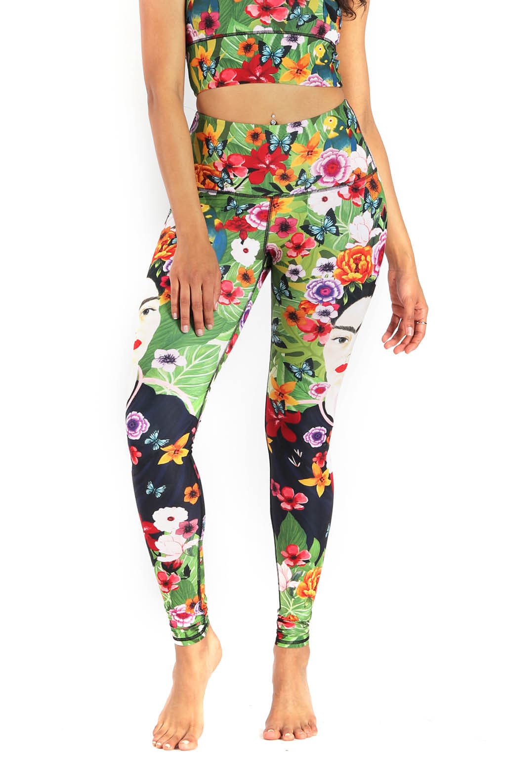 Yoga-Leggings mit Kahlo-Print