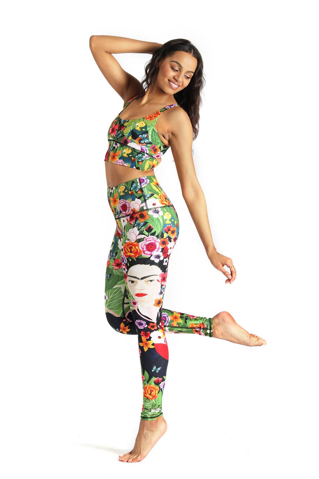 Yoga-Leggings mit Kahlo-Print