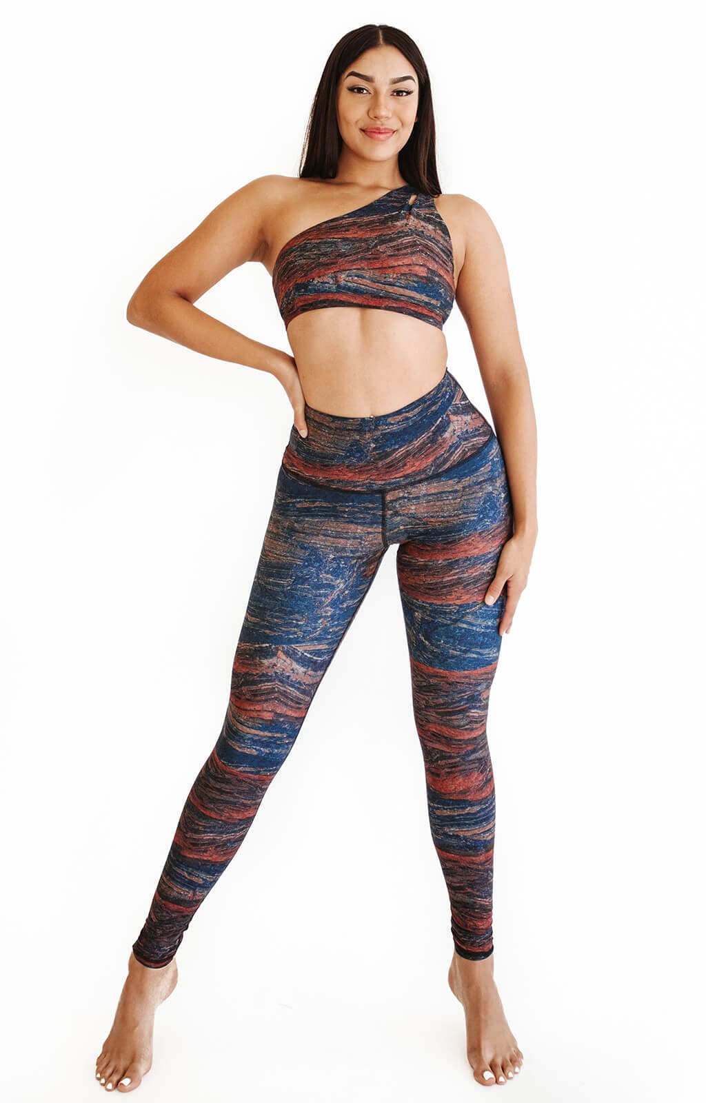 Leggings de yoga con estampado de piedras