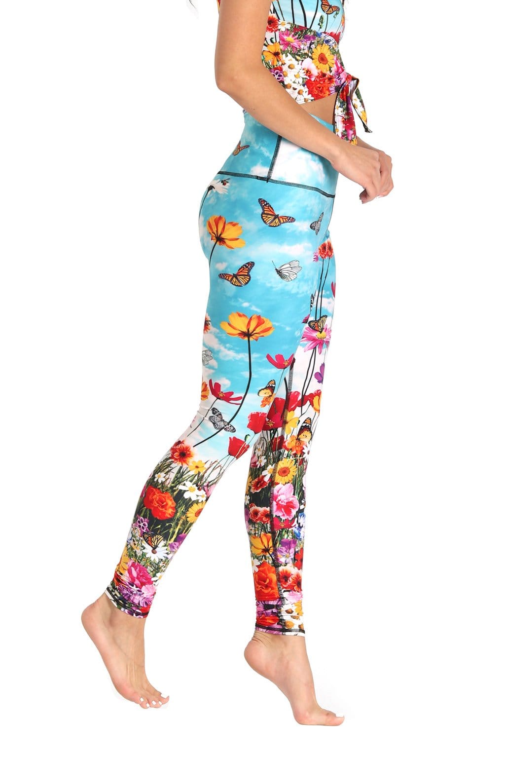 Yoga-Leggings mit Flower Bomb-Print