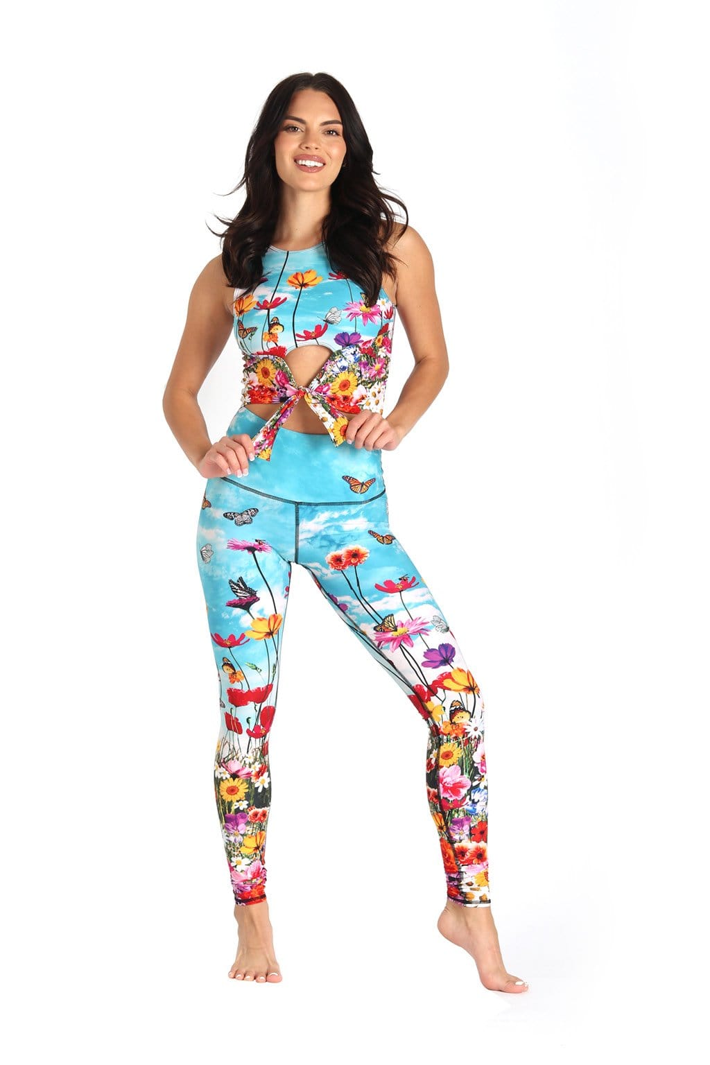 Yoga-Leggings mit Flower Bomb-Print