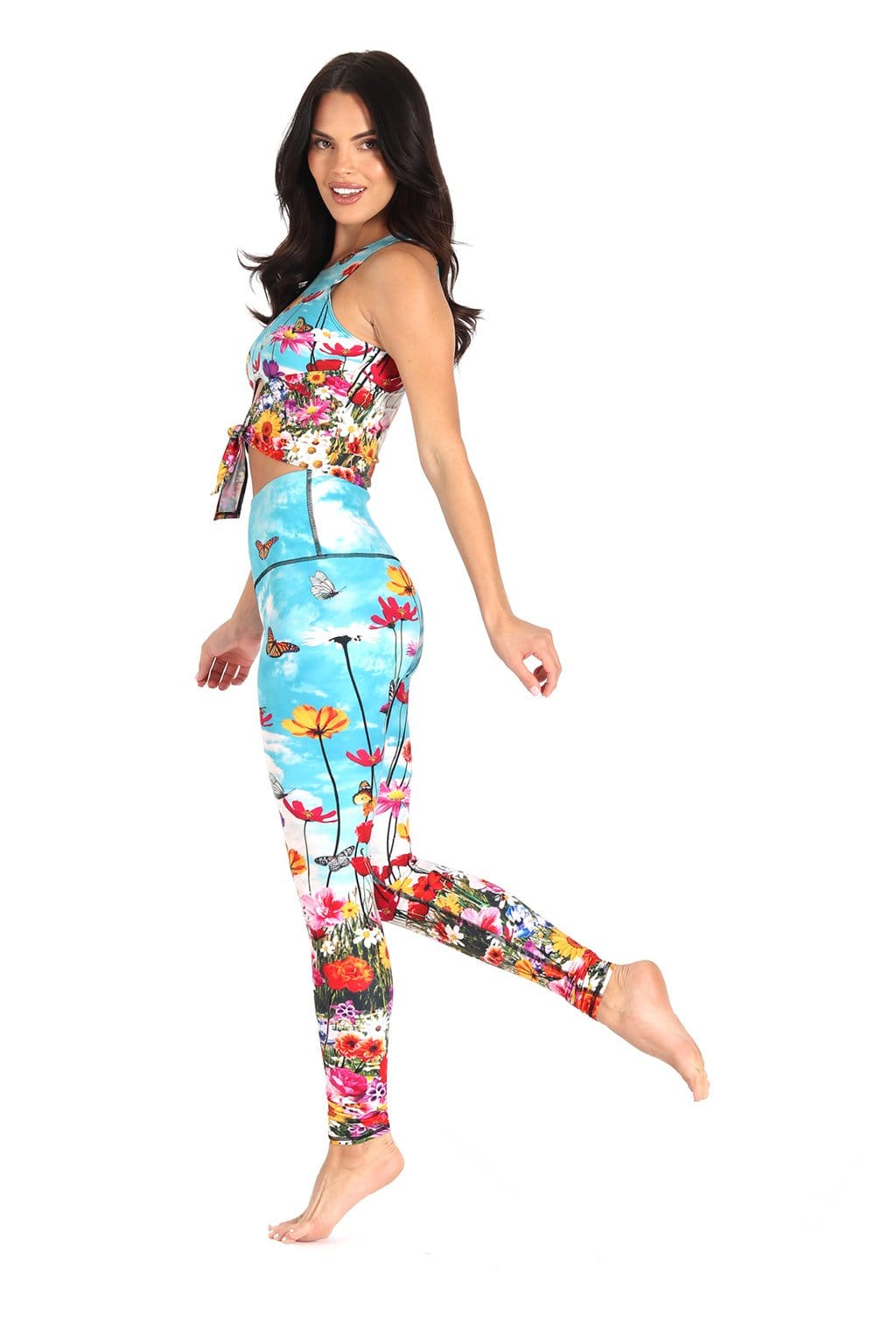 Yoga-Leggings mit Flower Bomb-Print