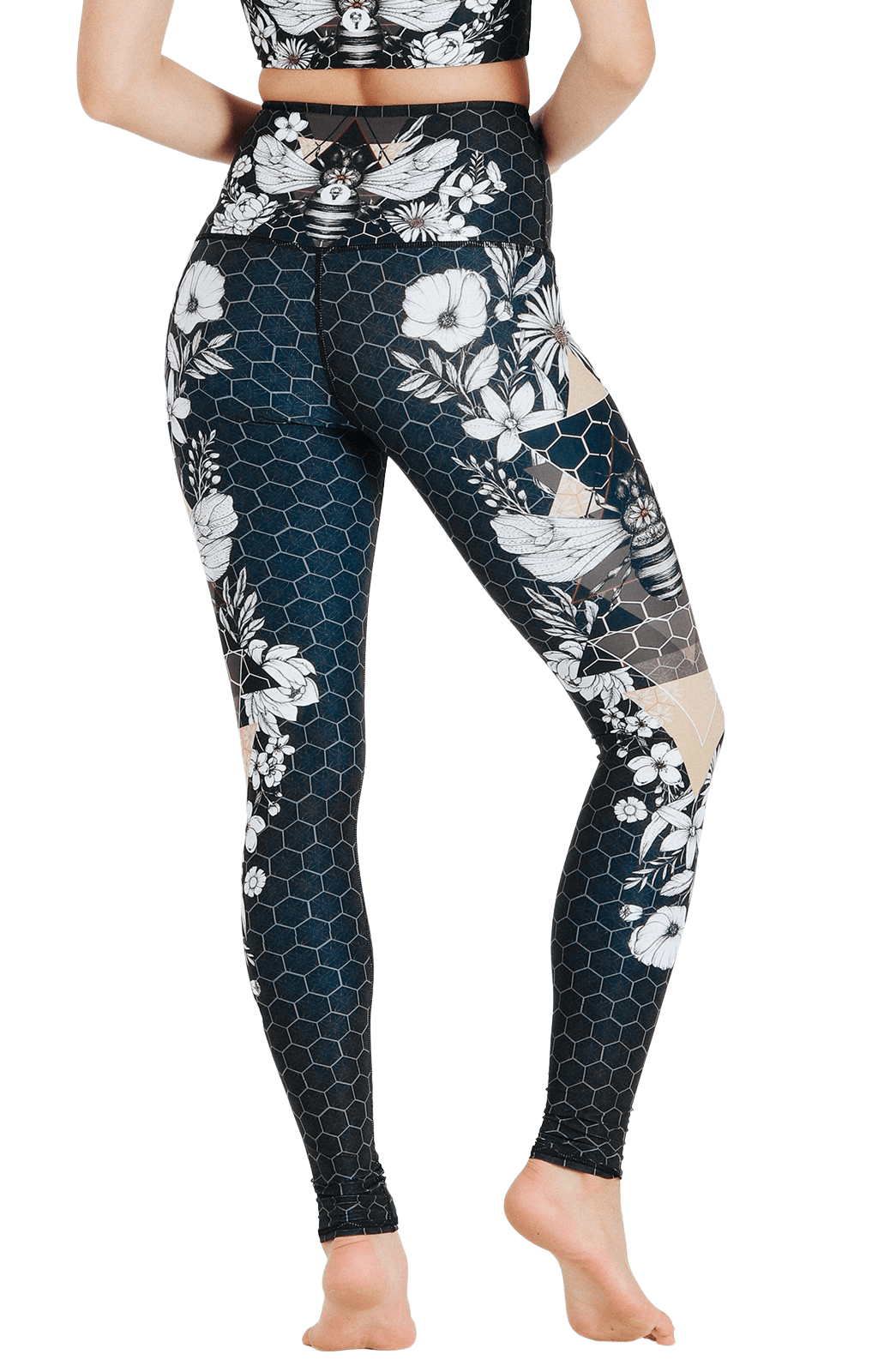 Beeloved – Yoga-Leggings mit Blackout-Print