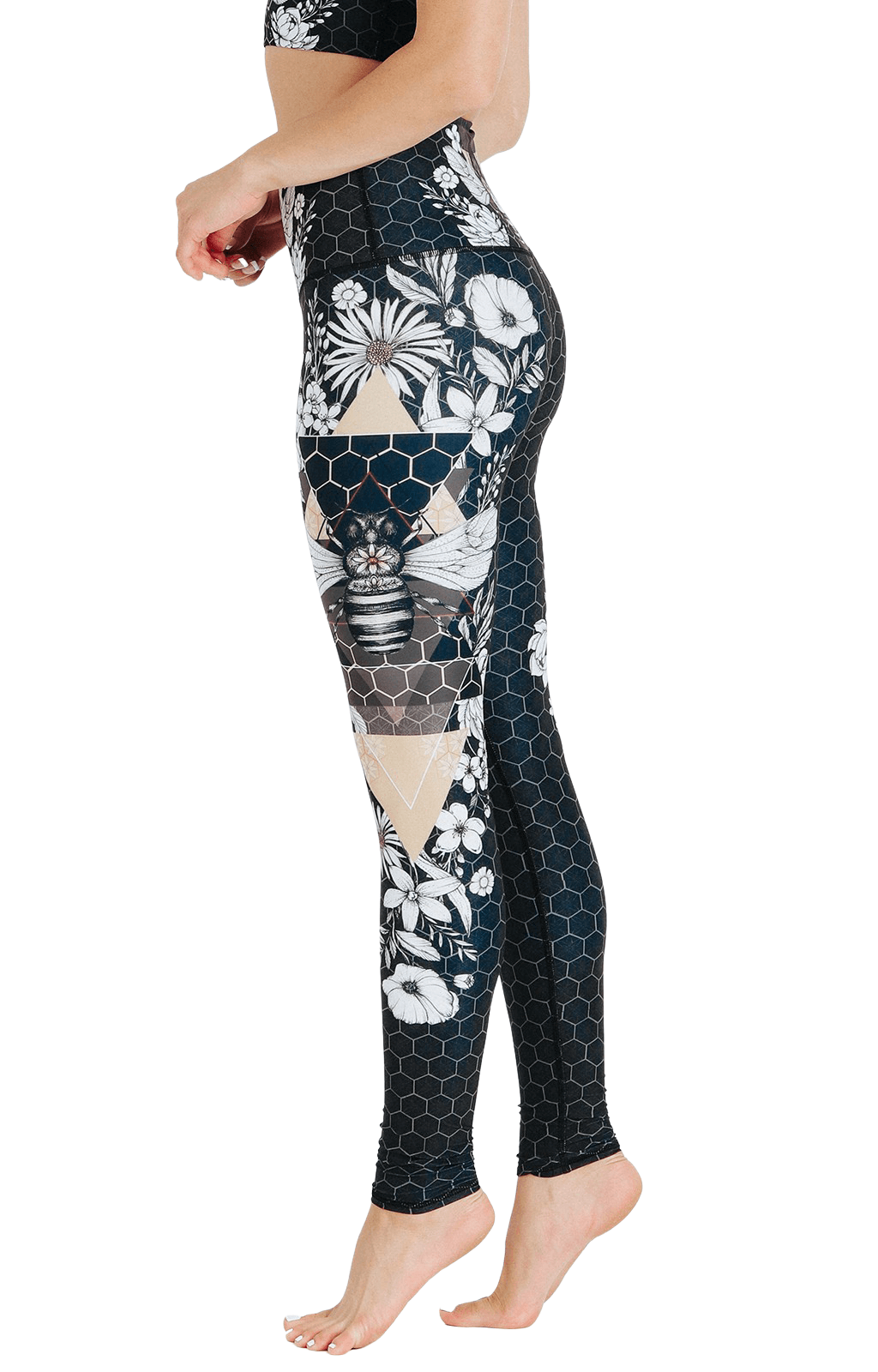 Beeloved – Yoga-Leggings mit Blackout-Print