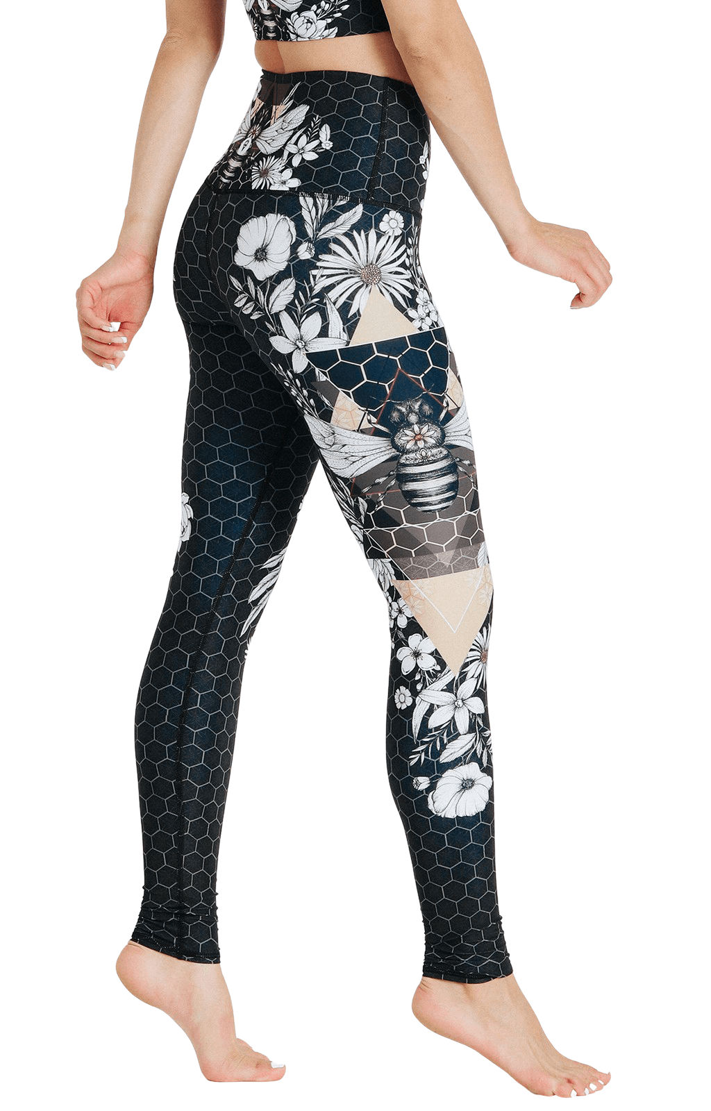 Beeloved – Yoga-Leggings mit Blackout-Print