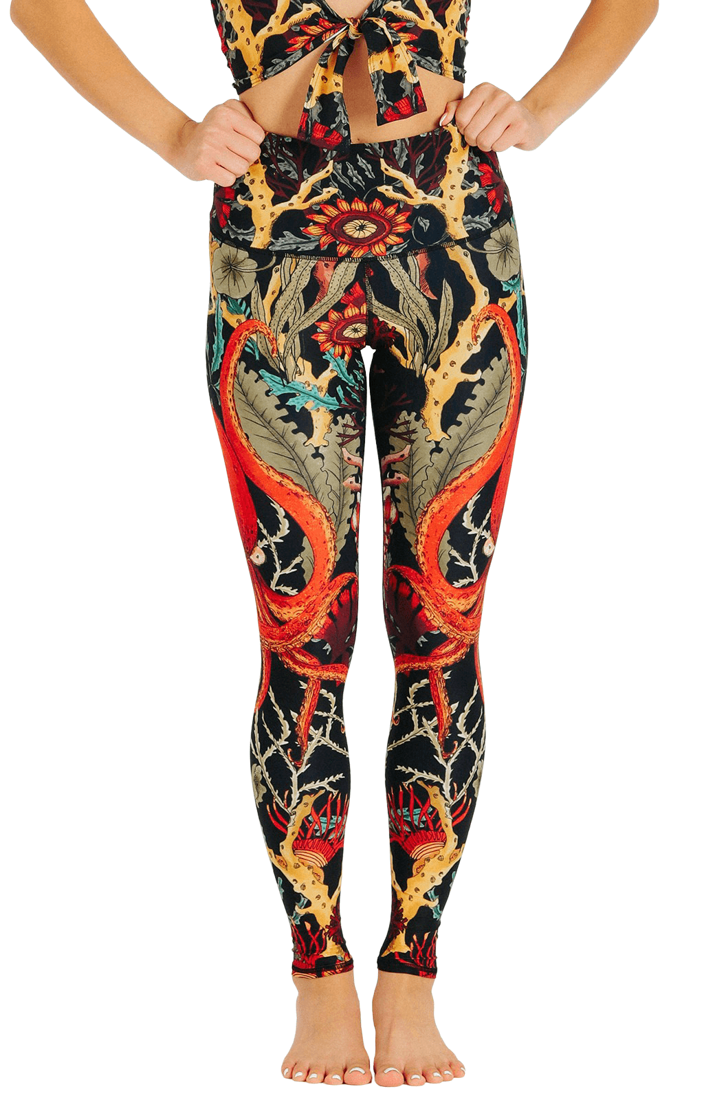 Yoga-Leggings mit „My Name“-Aufdruck in Korallenrot