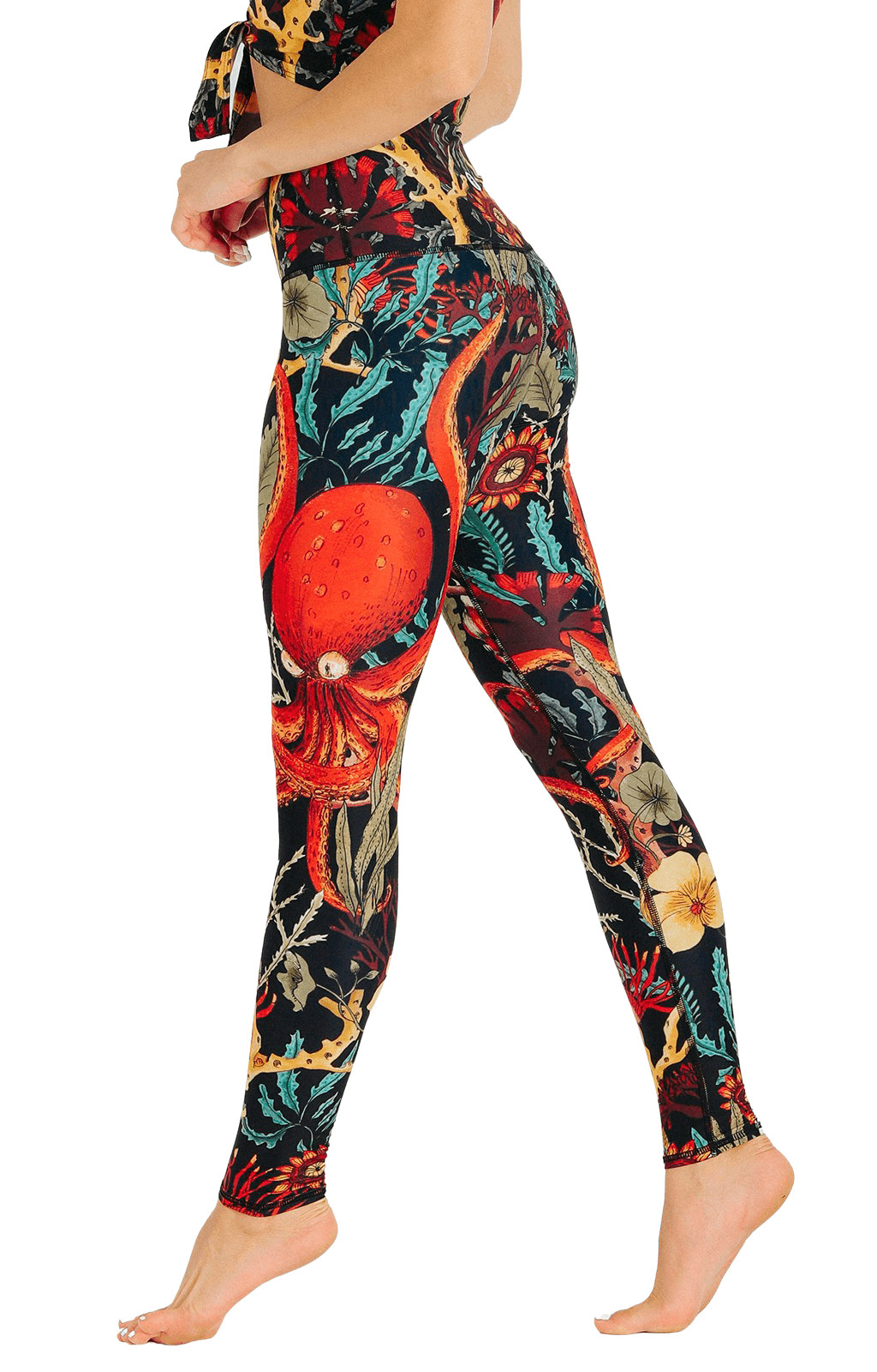 Leggings de yoga con estampado "My Name" en color coral