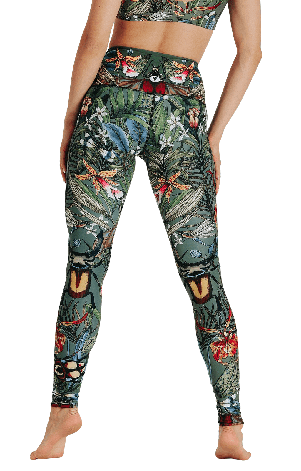 Leggings de yoga con estampado de pulgar verde