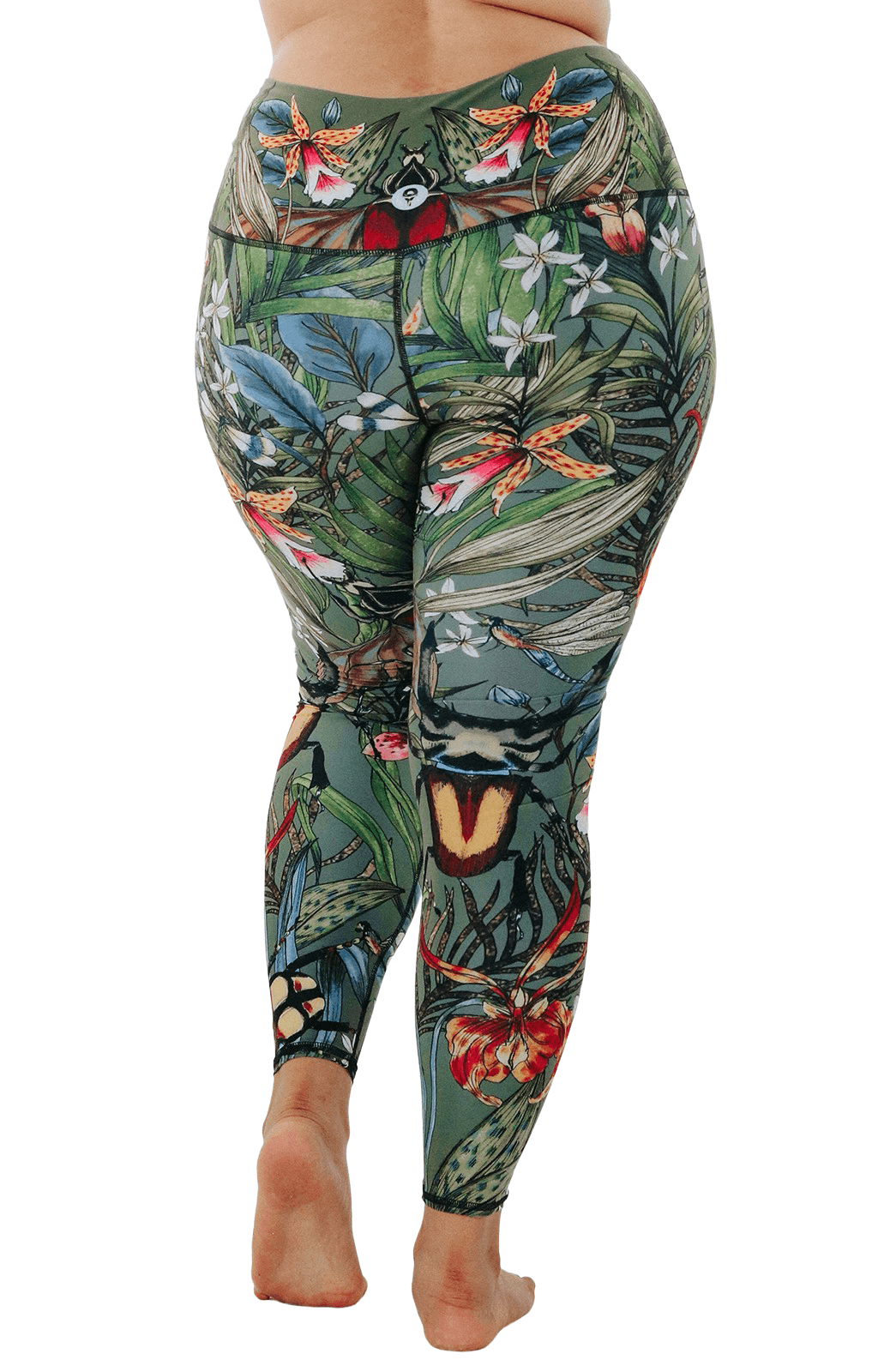 Leggings de yoga con estampado de pulgar verde