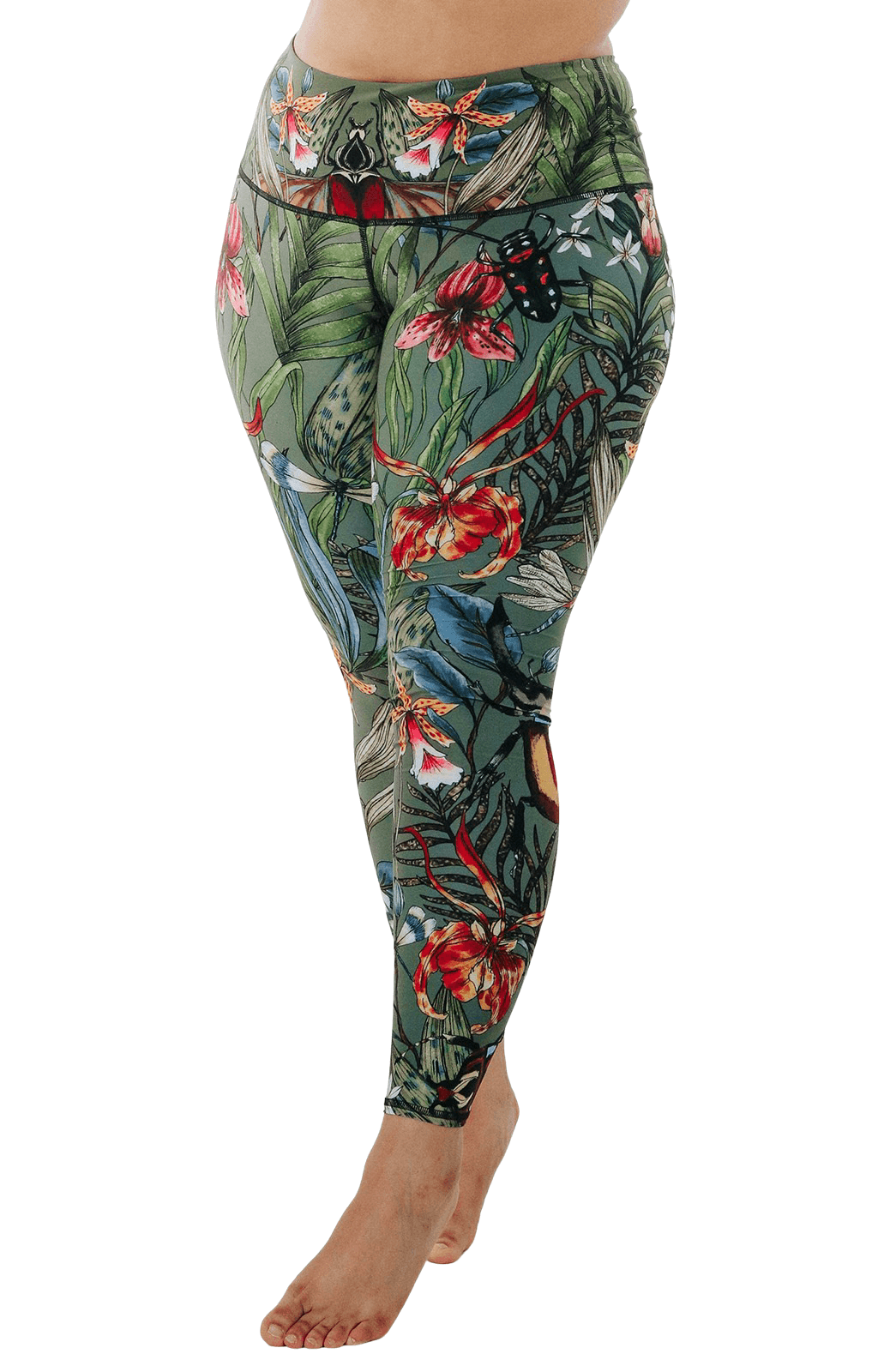 Yoga-Leggings mit „Grüner Daumen“-Print