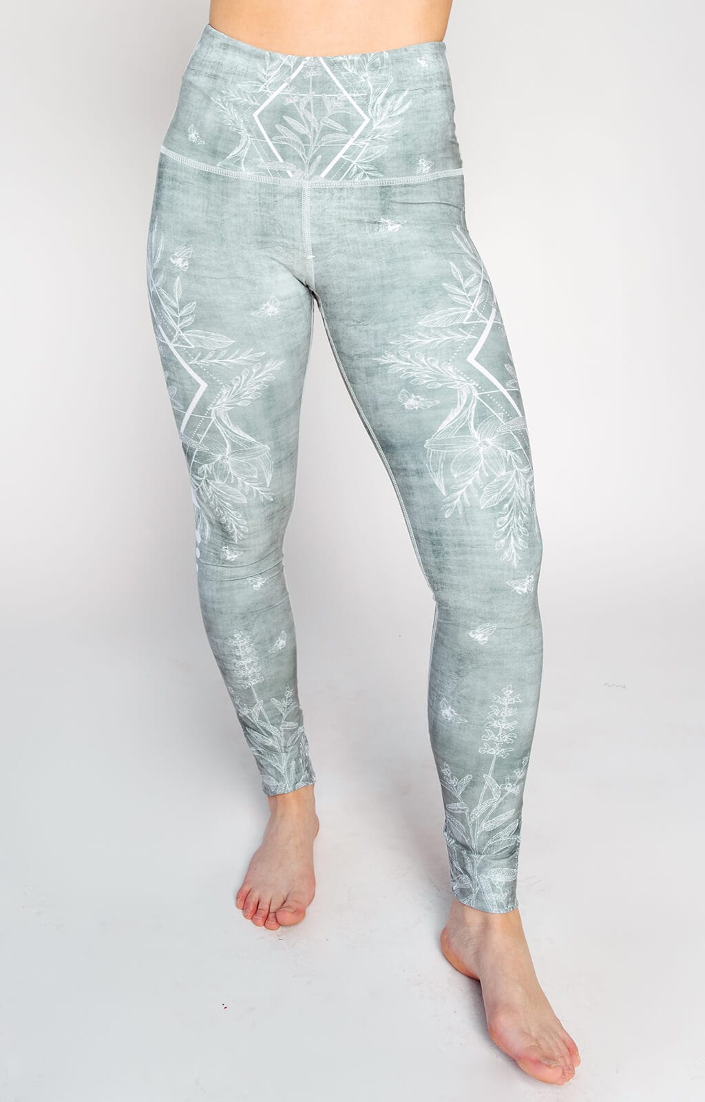 Bedruckte Yoga-Leggings „Pure Sage“