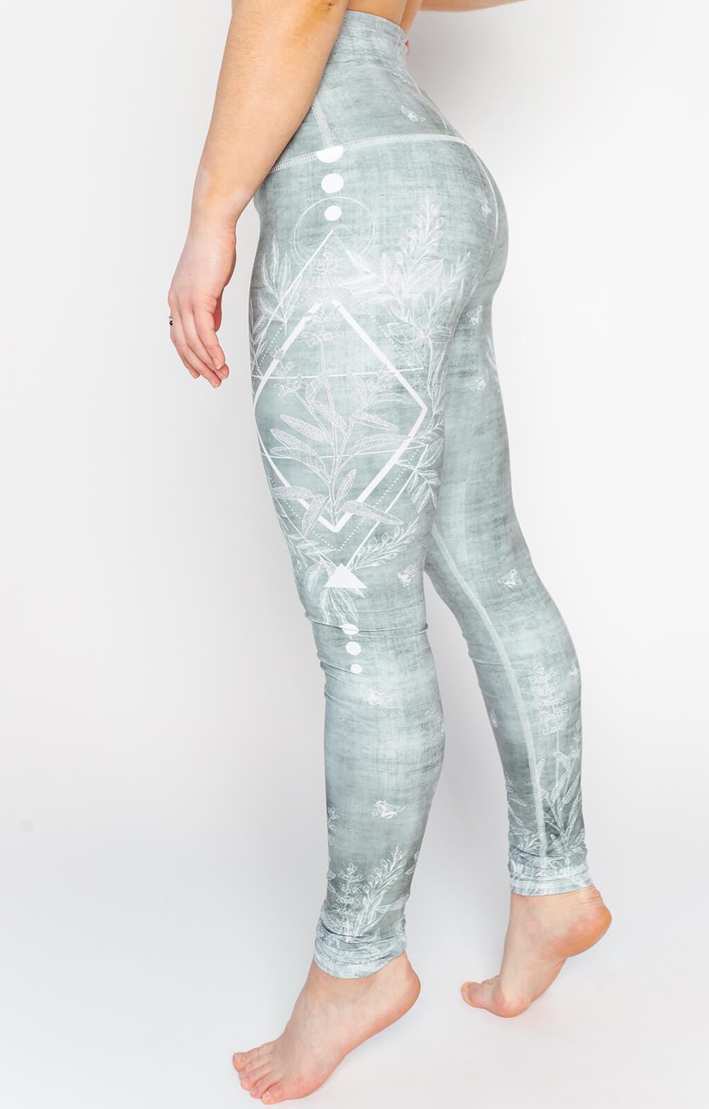 Leggings de yoga con estampado de salvia pura