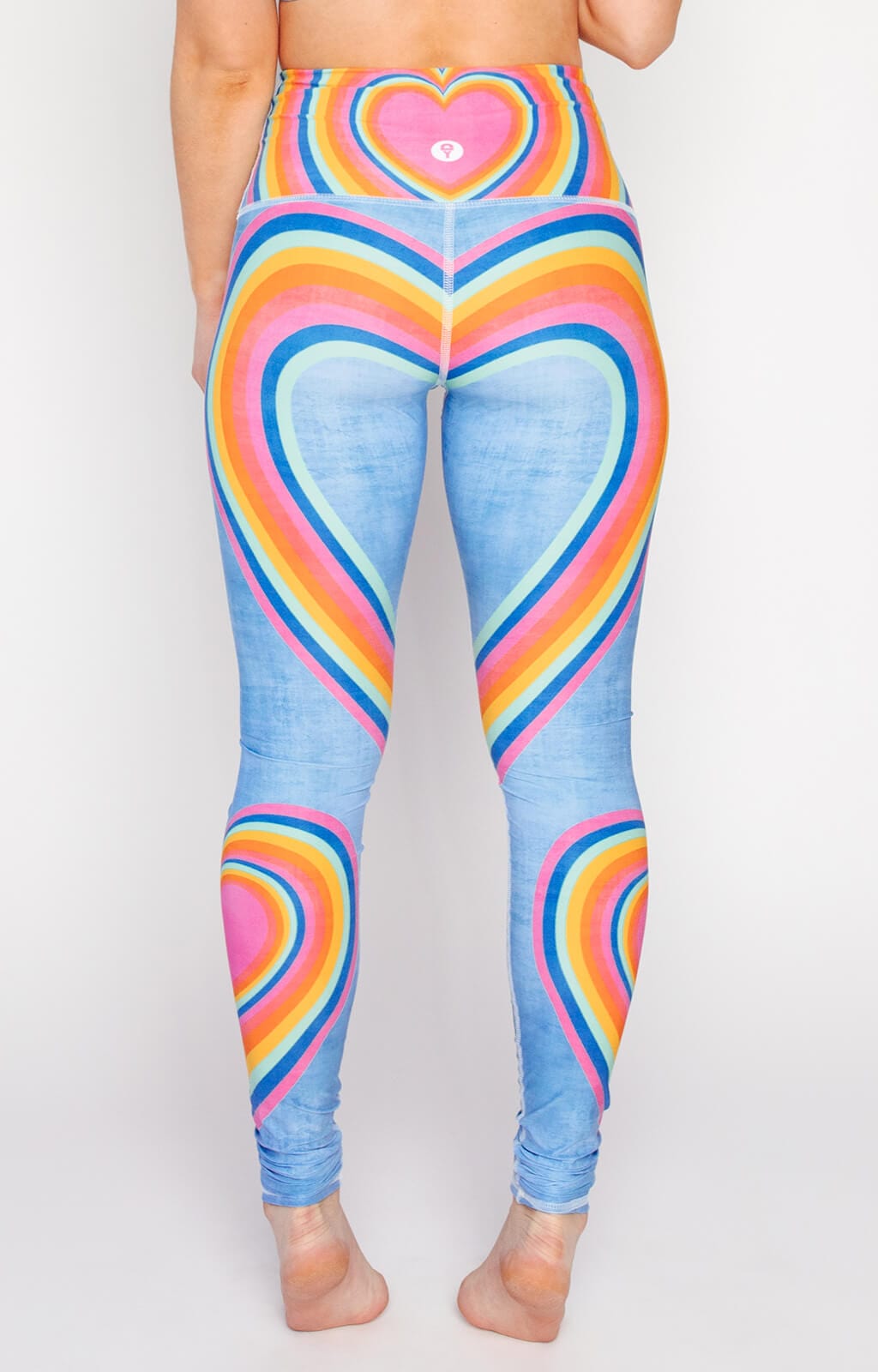 Leggings de yoga con estampado de amor arcoíris