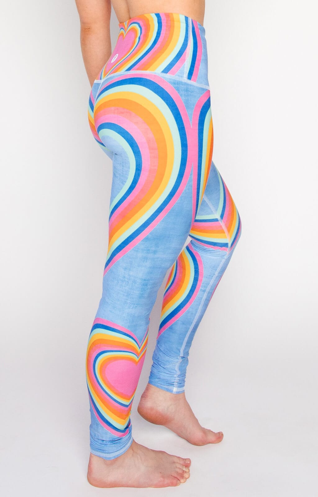 Leggings de yoga con estampado de amor arcoíris