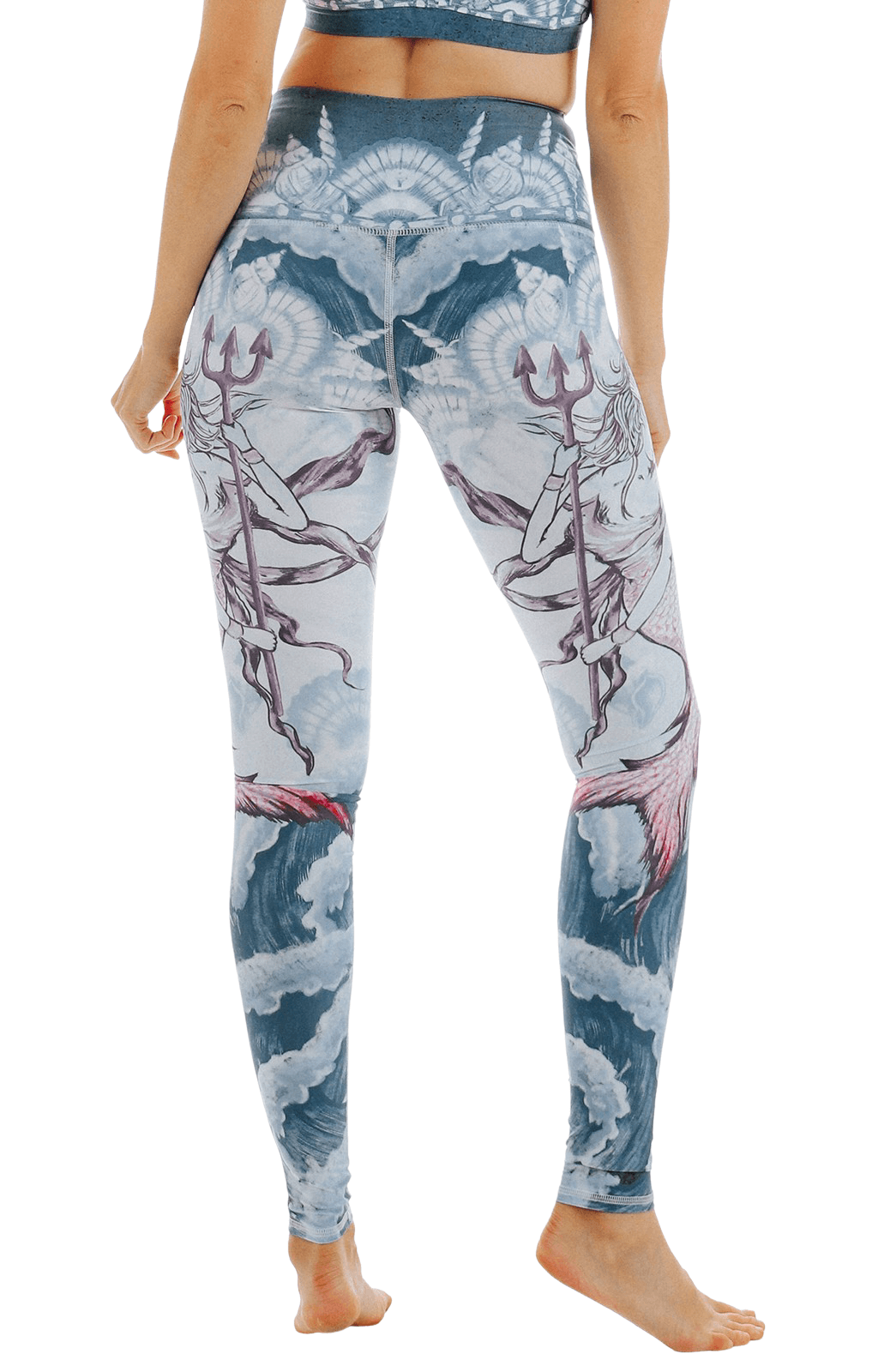 Leggings de yoga con estampado de diosa del mar