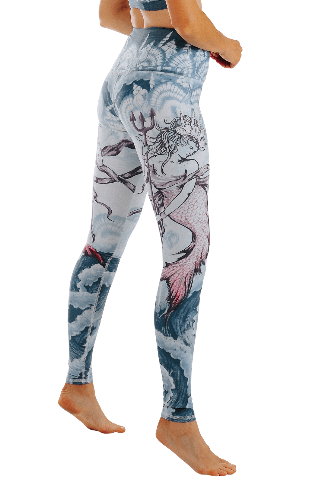 Leggings de yoga con estampado de diosa del mar