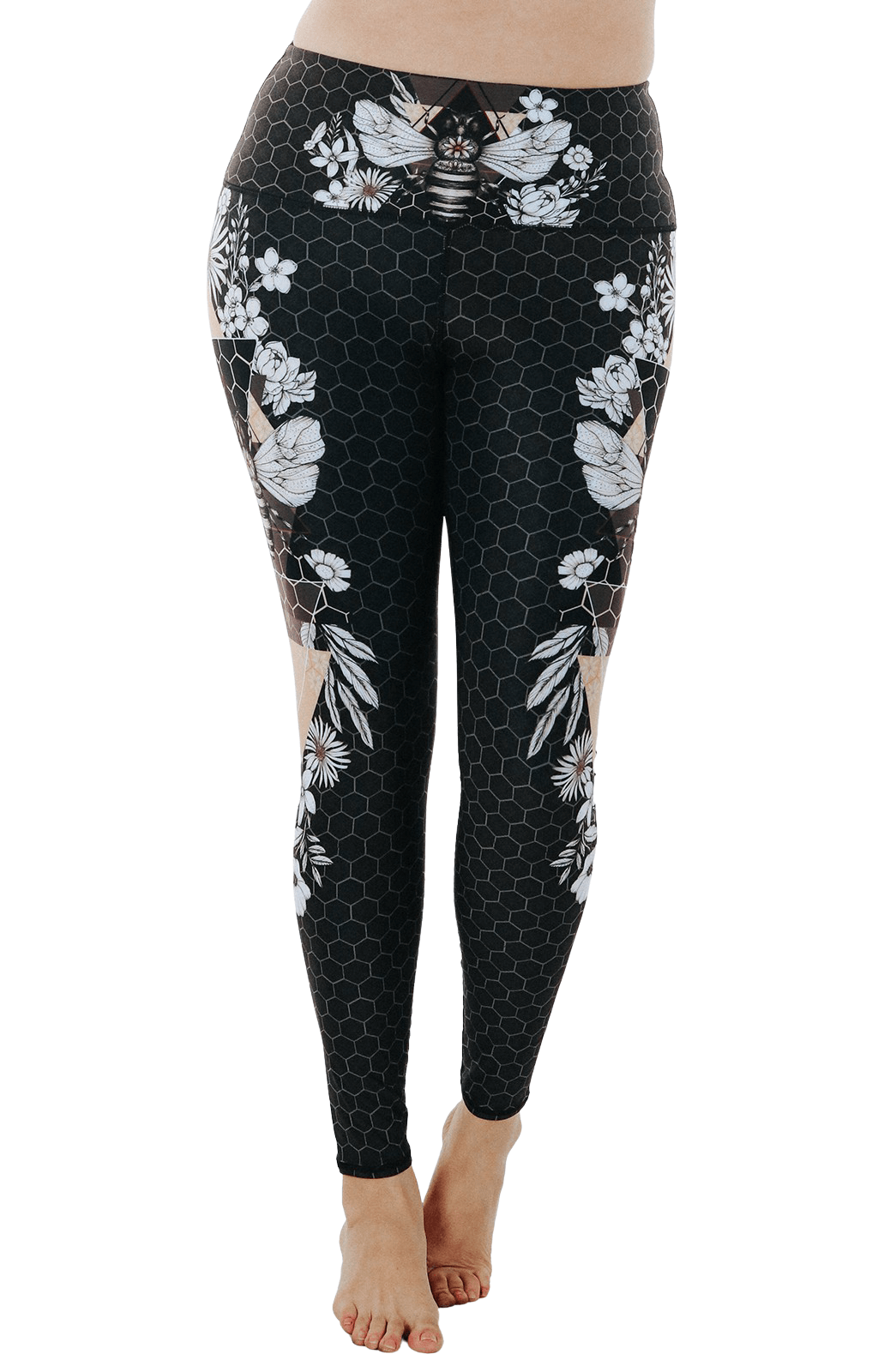 Beeloved – Yoga-Leggings mit Blackout-Print