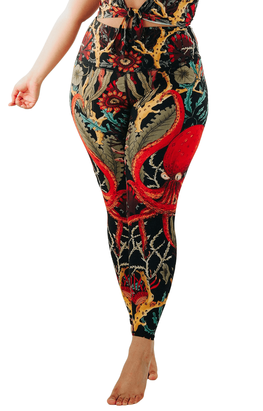 Yoga-Leggings mit „My Name“-Aufdruck in Korallenrot