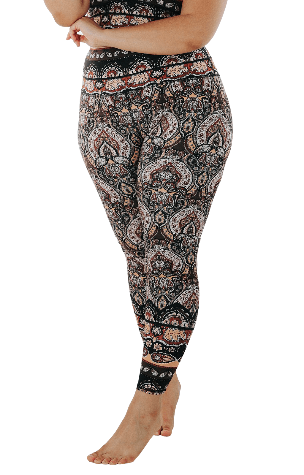 Yoga-Leggings mit Espresso-Print