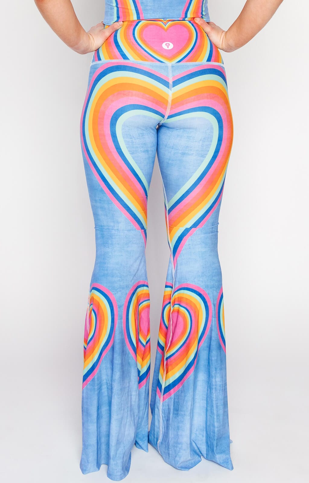 Rainbow Love Printed Bell Bottoms