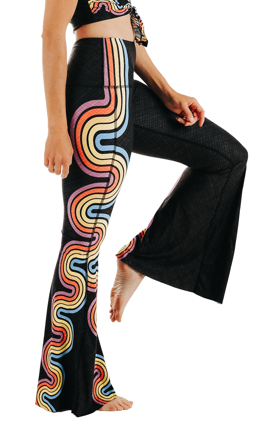 Double Rainbow Printed Bell Bottoms