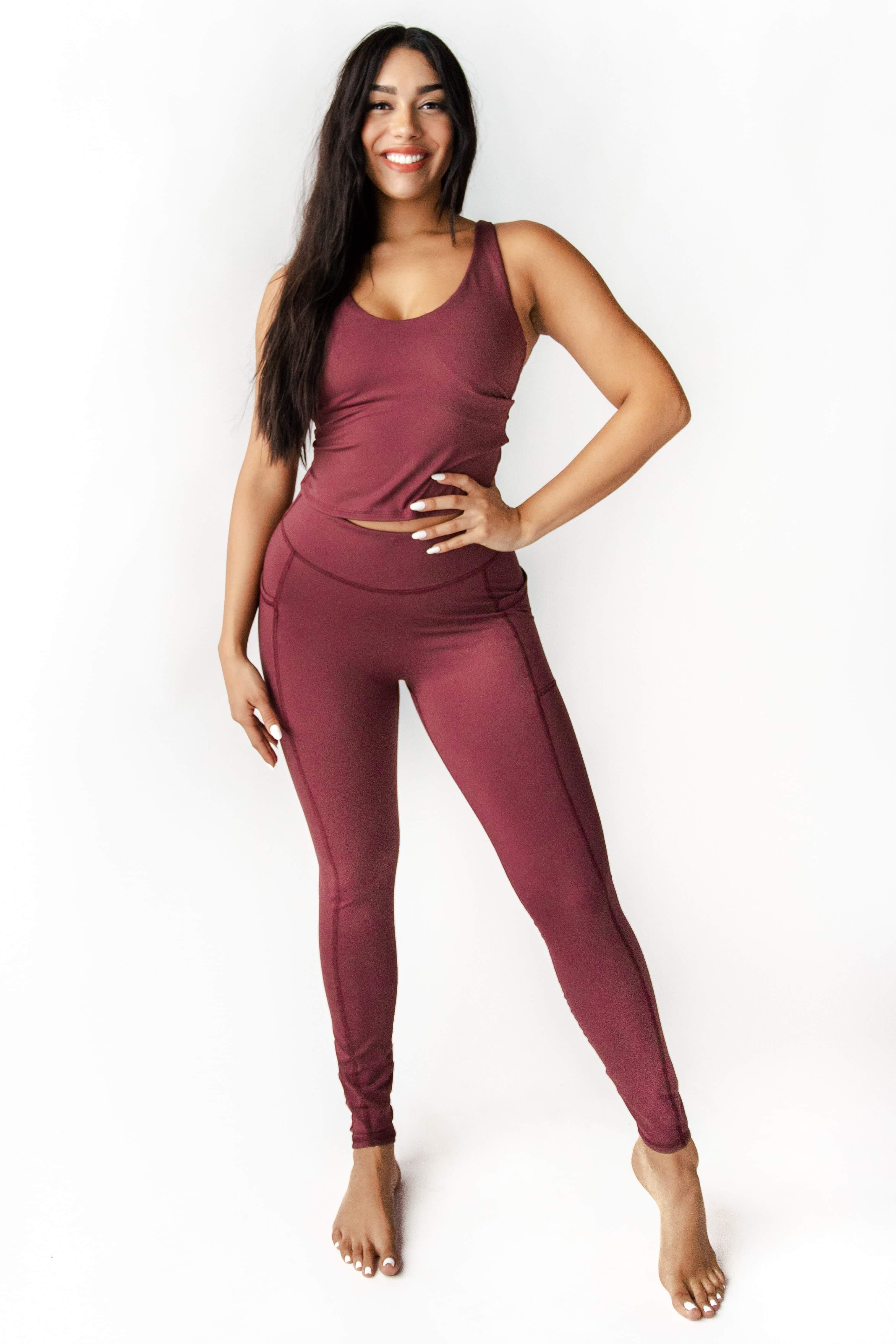 Non Stop Legging in Maroon