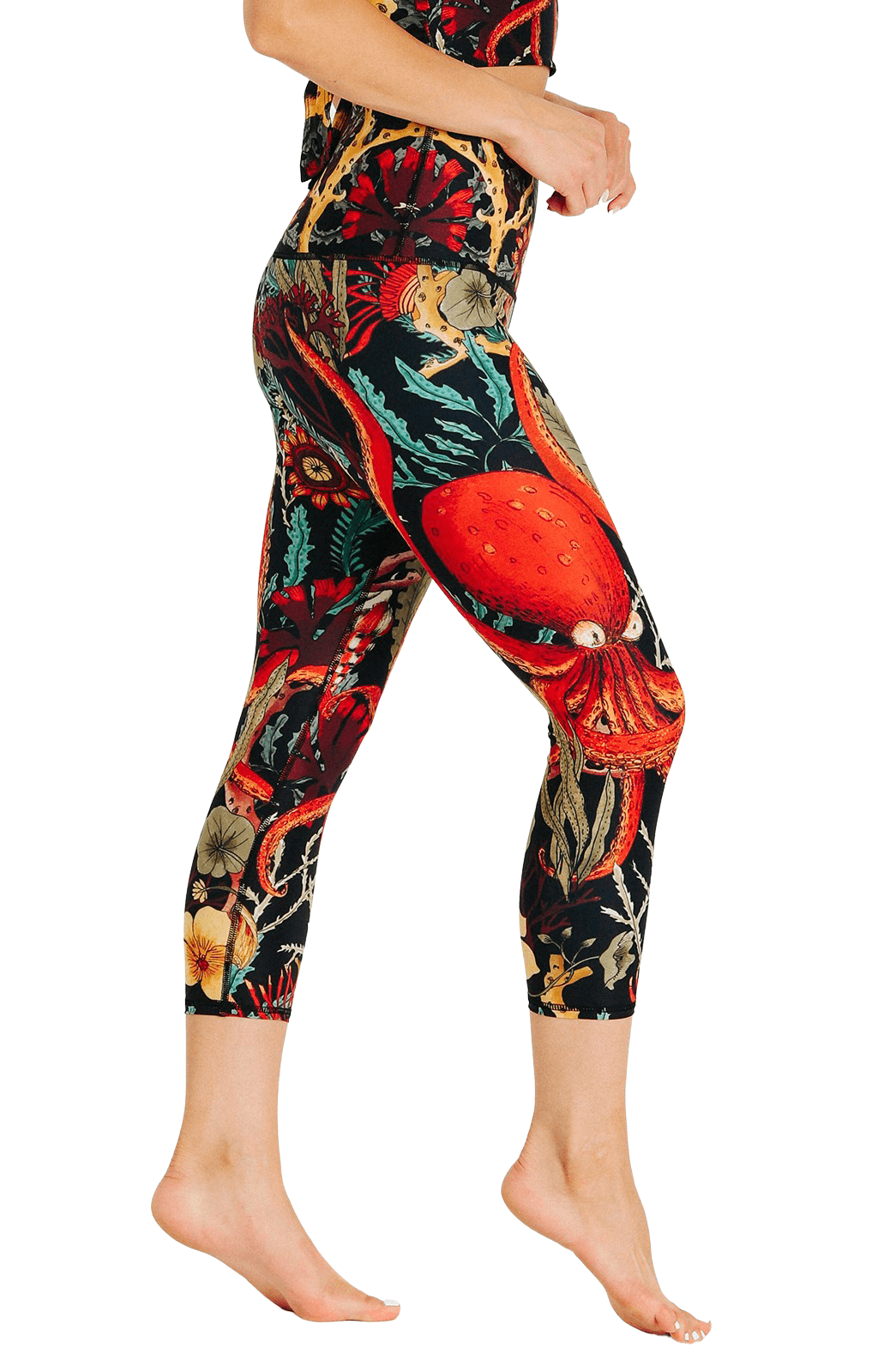 Pantalones de yoga estampados con mi nombre en color coral