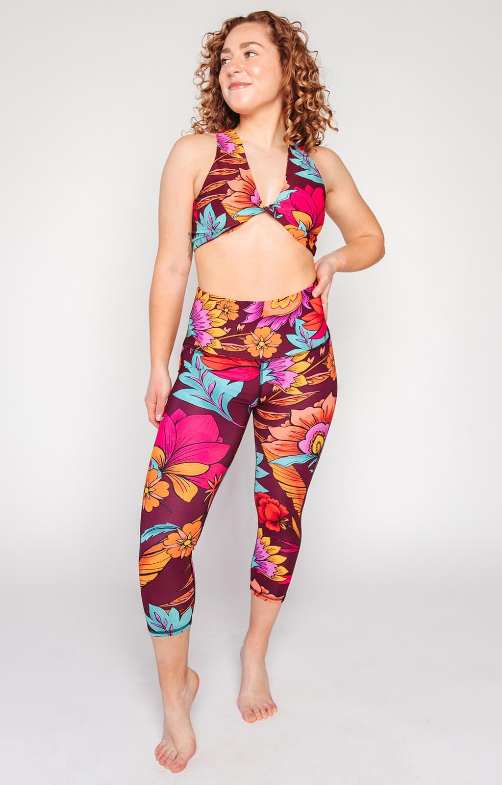 Indie Flow Printed Yoga Crops