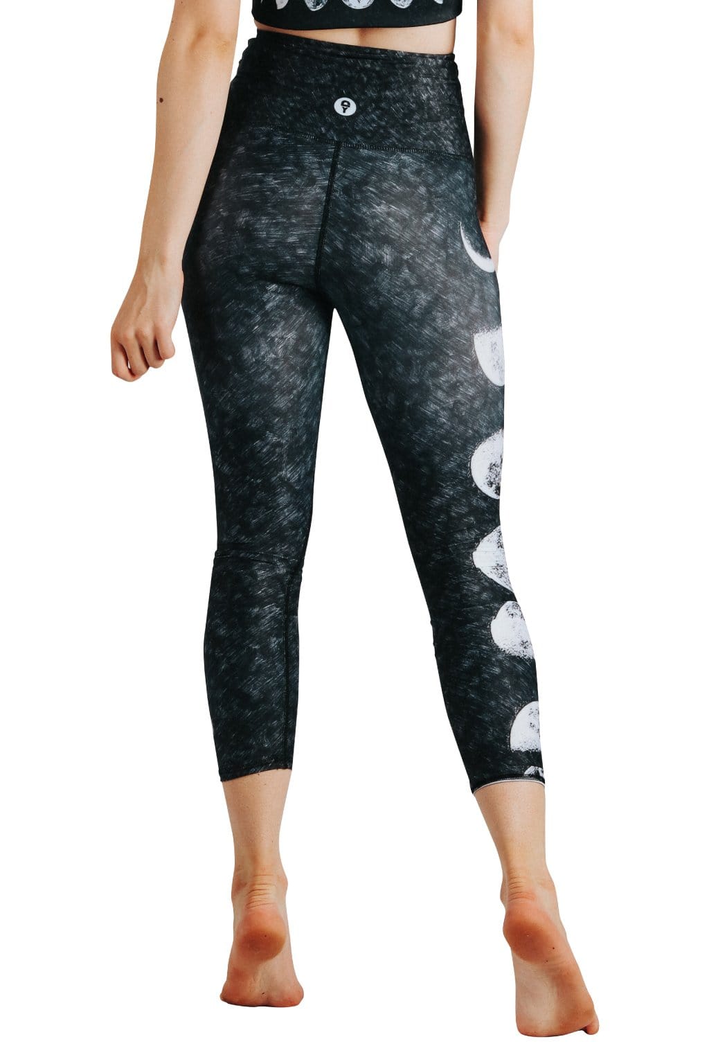 Just a Dark Moon Phase Printed Yoga Crop