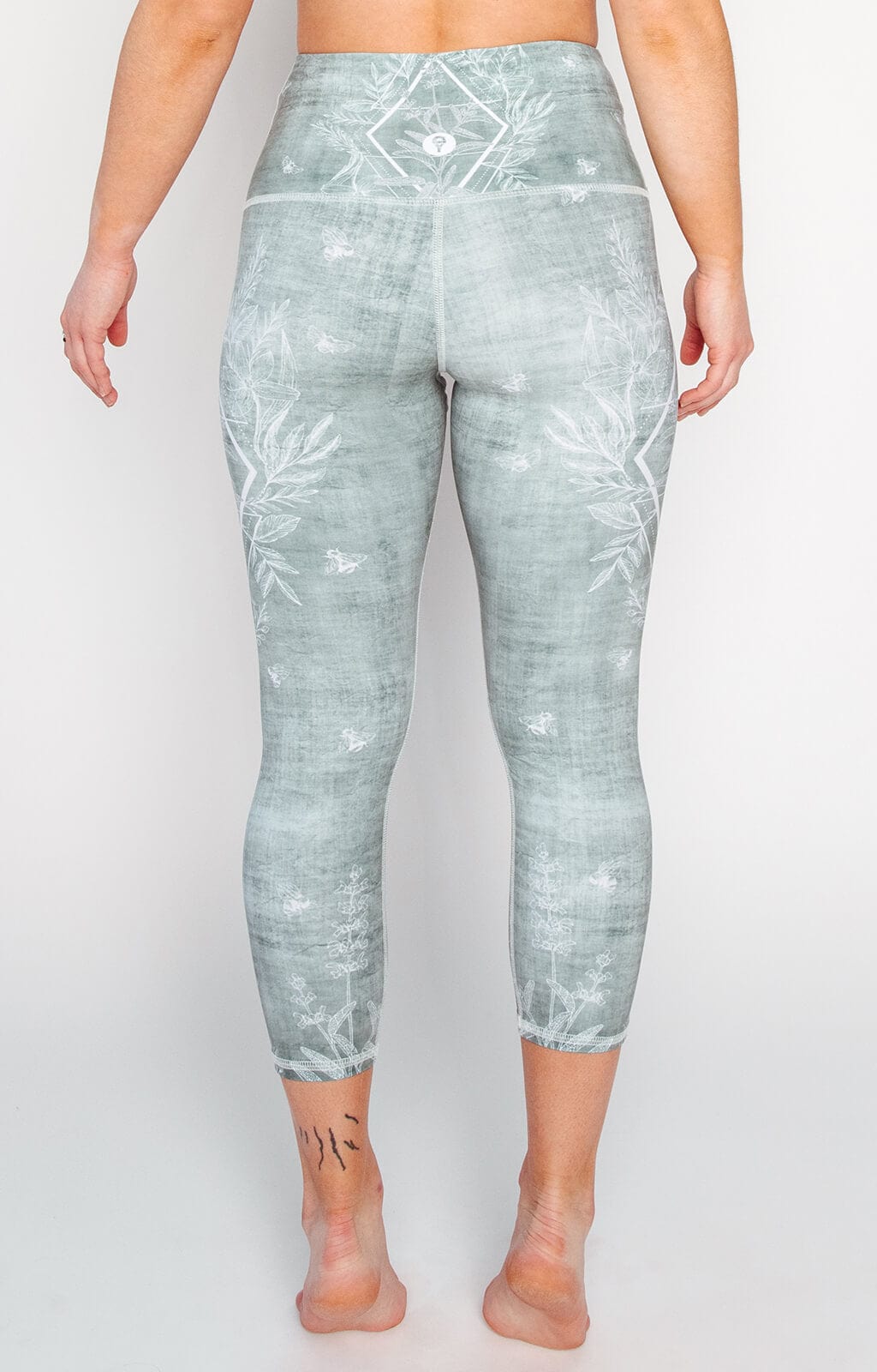 Pure Sage Printed Yoga Crops