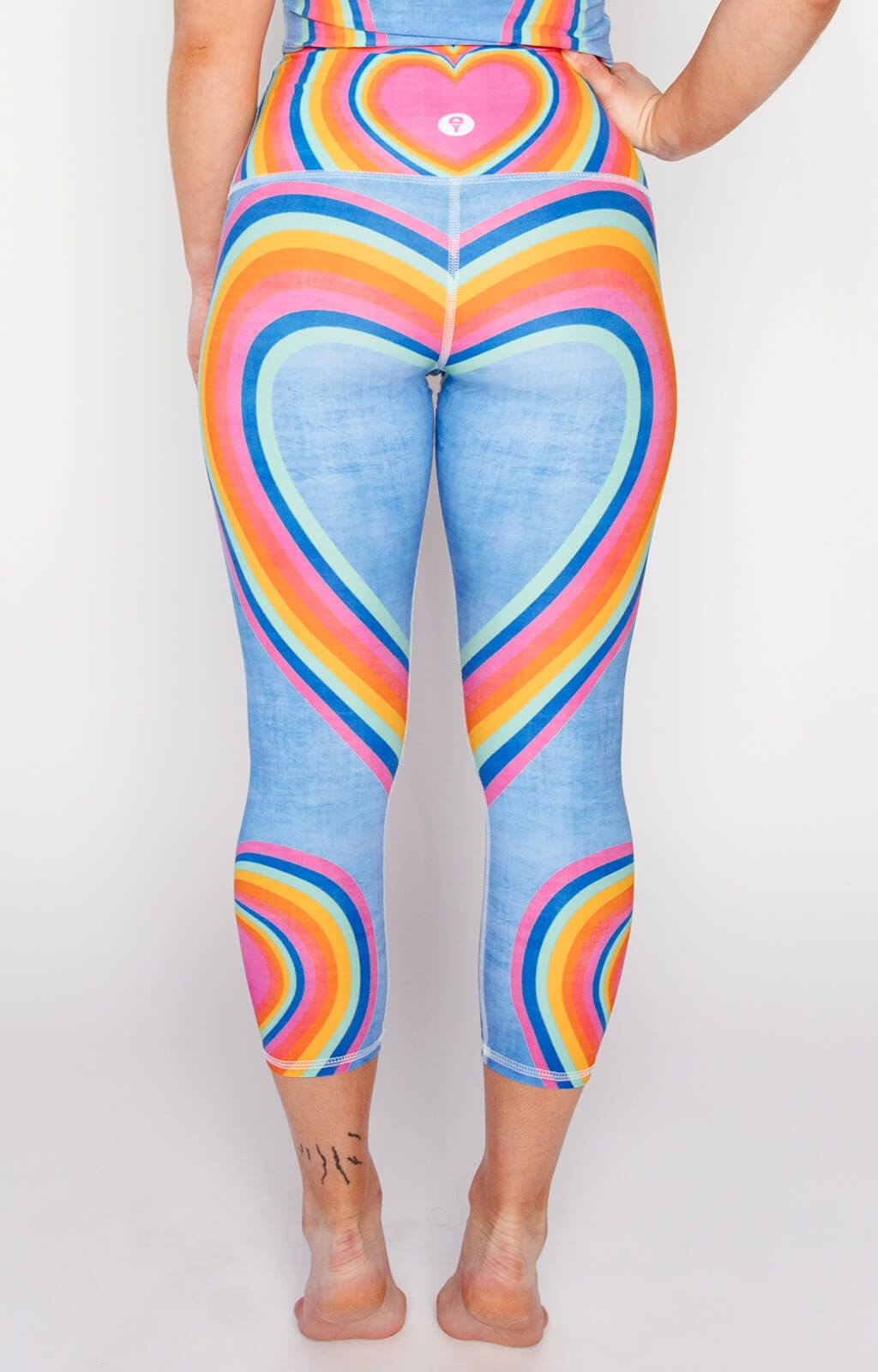 Rainbow Love Printed Yoga Crops