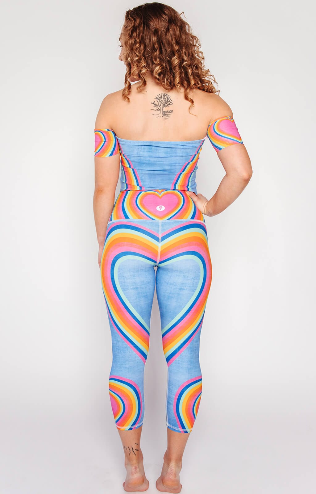 Rainbow Love Printed Yoga Crops