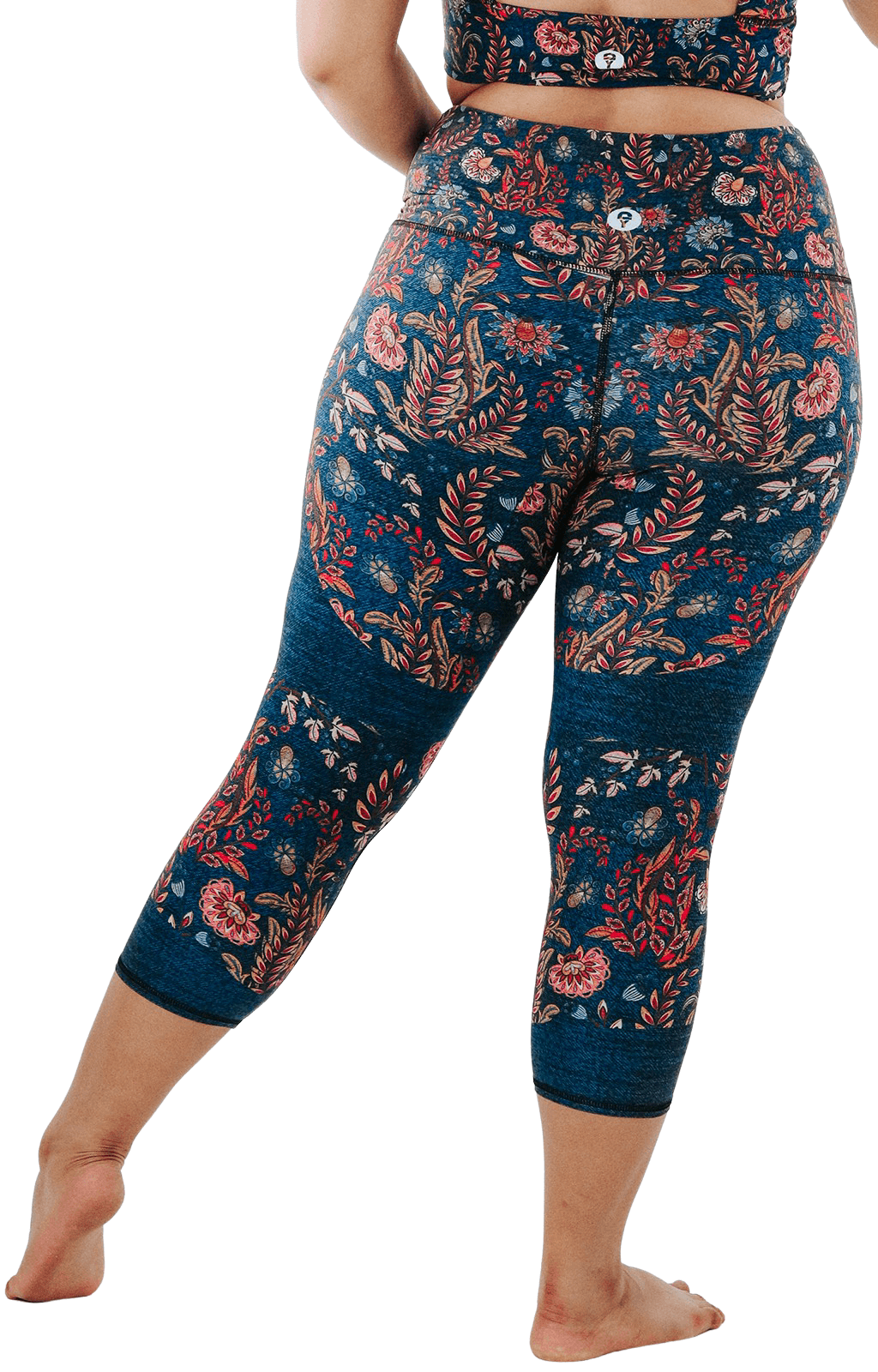 Pantalones cortos de yoga con estampado de mezclilla para festivales