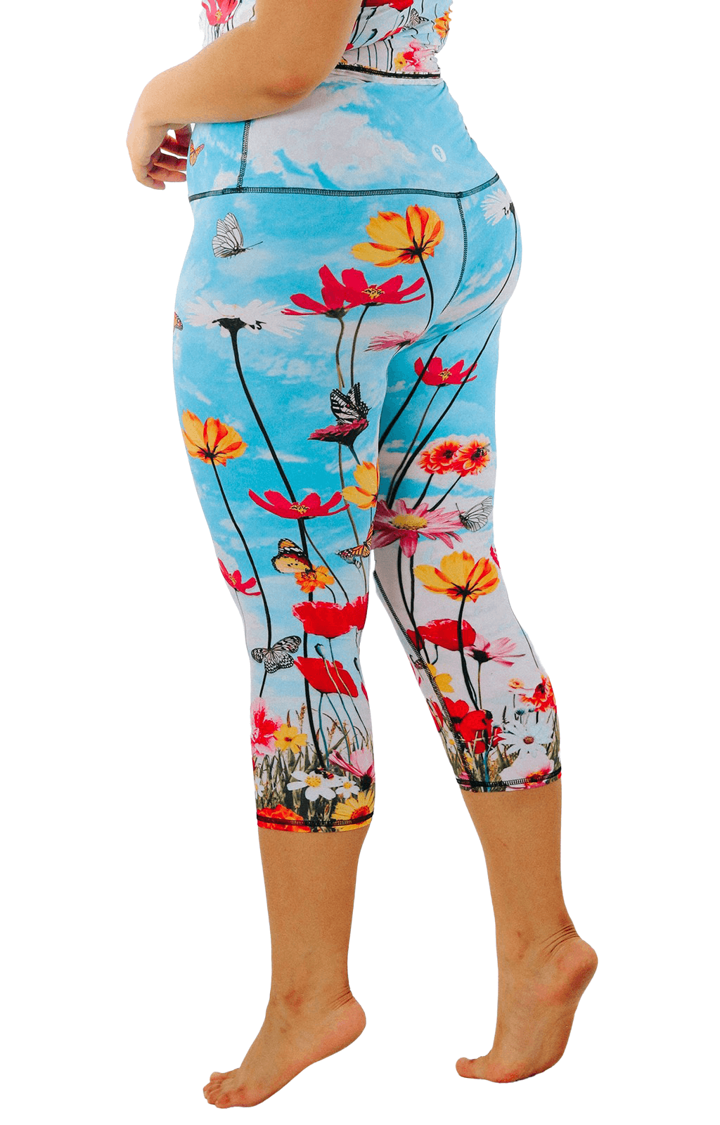 Yoga-Shorts mit Blumenbomben-Print