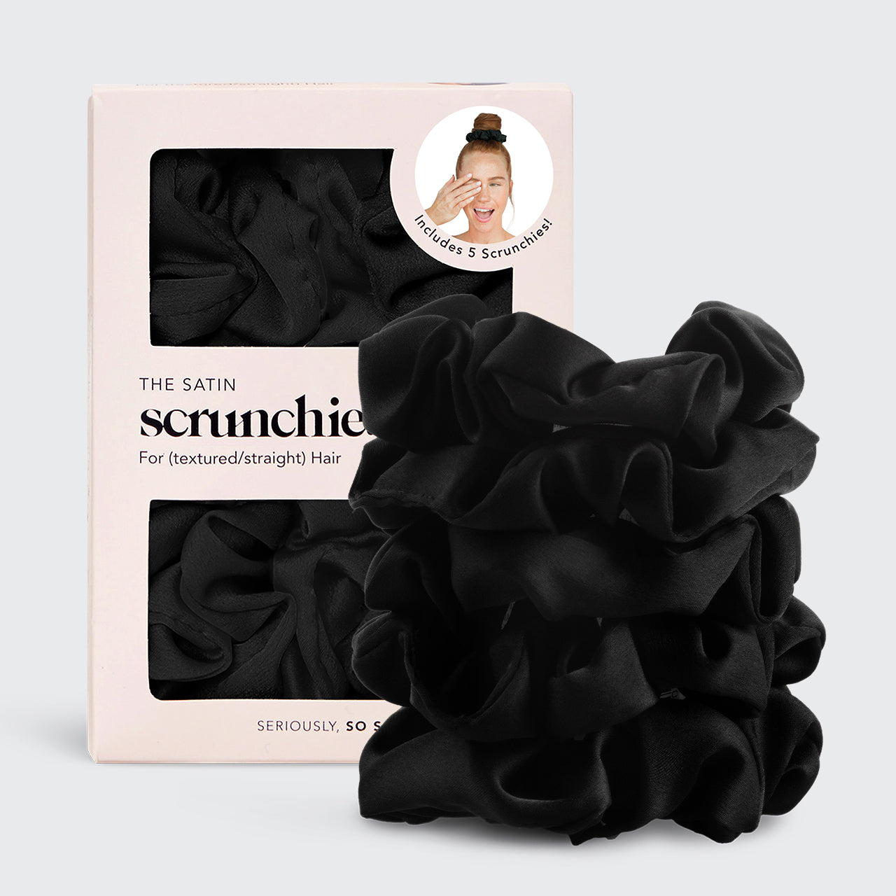 Satin Sleep Scrunchies - Black