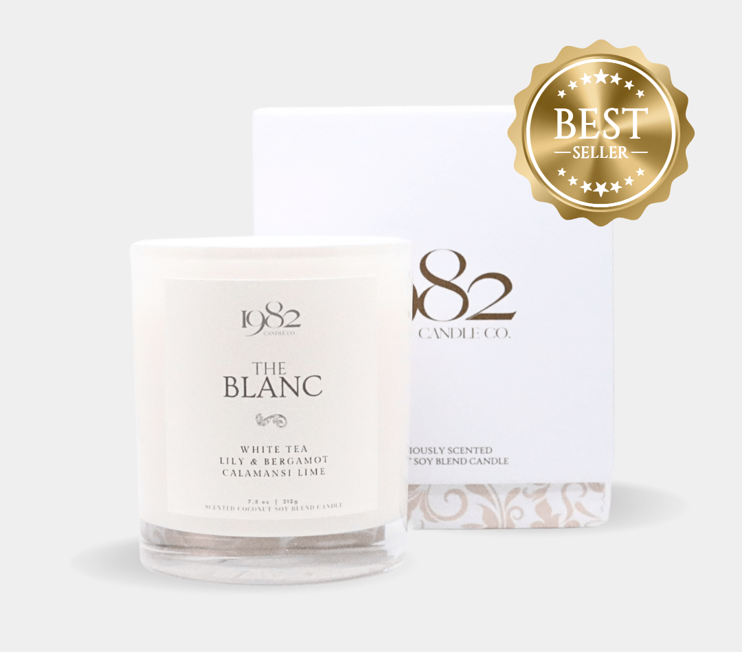 1982 Candle Co.™ The Blanc (7.5oz Single Wick) - Notes: White Tea, Ginger Lilies & Calamansi Limes