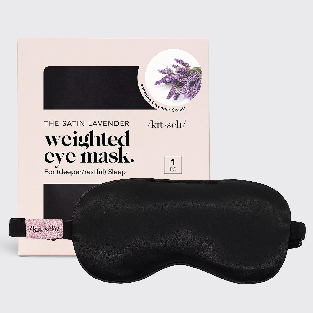 Mascarilla de ojos satinada con peso de lavanda