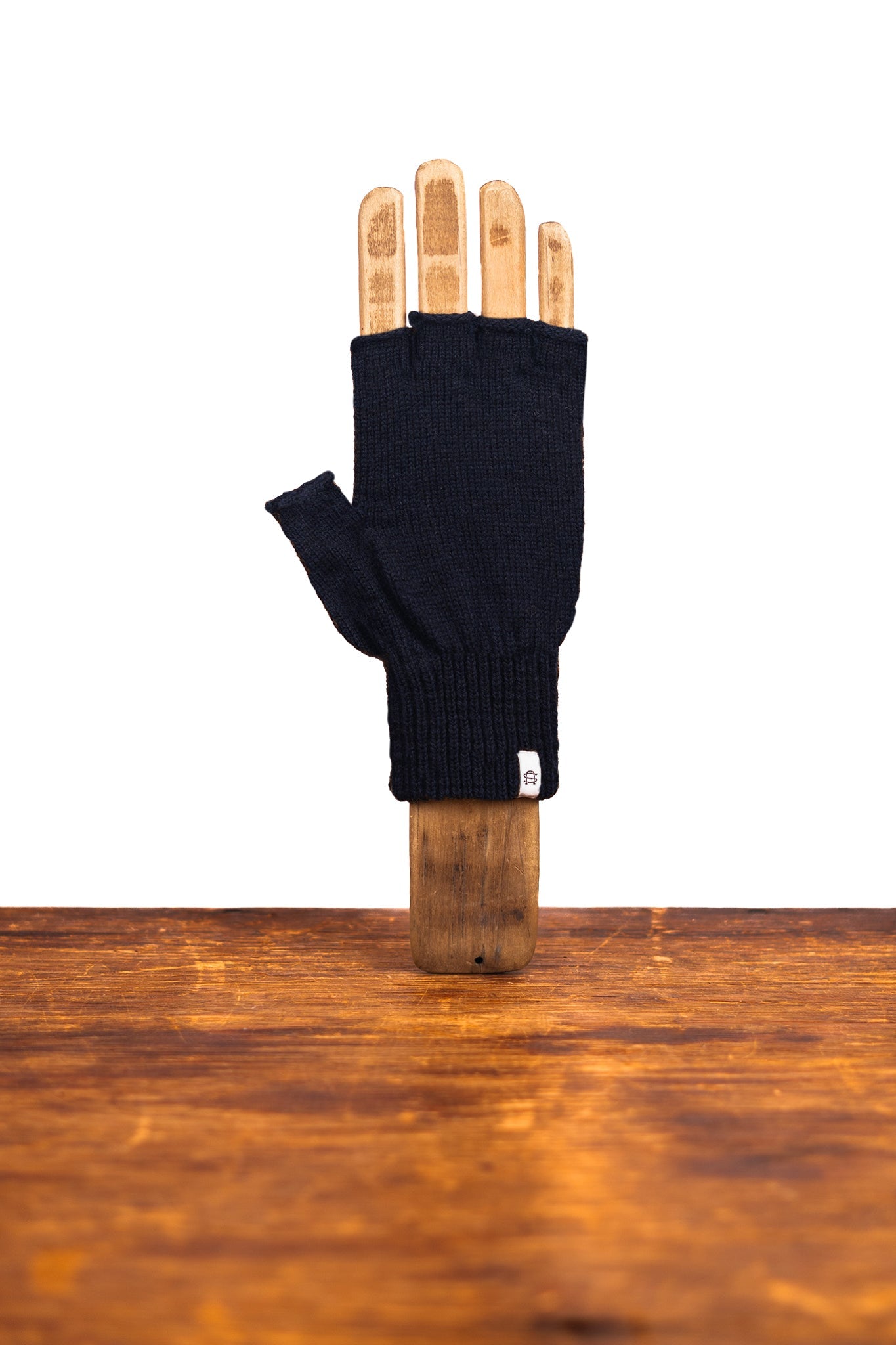 Guantes de lana Ragg sin dedos en tono Navy Melange