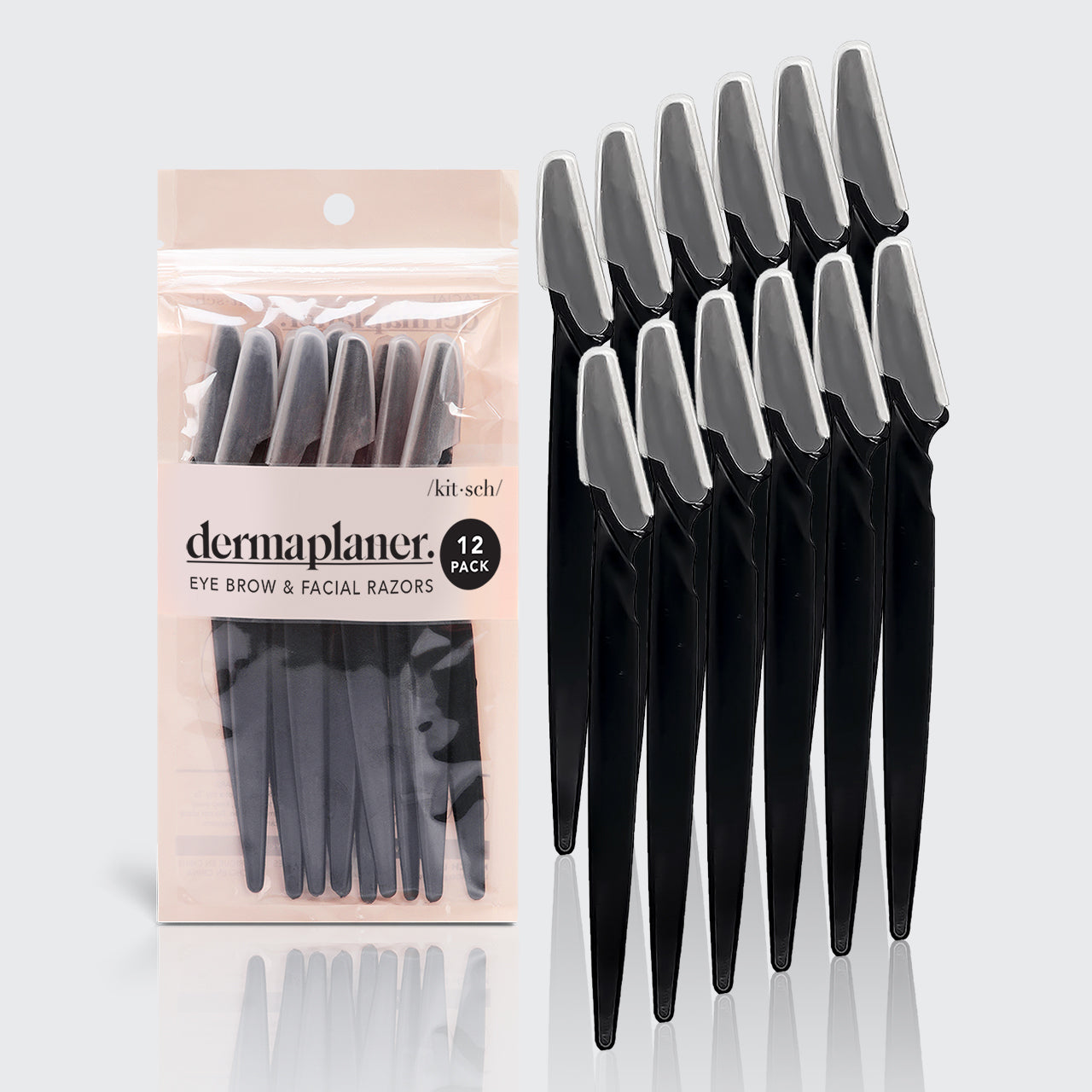 Dermaplaning-Werkzeug, 12er-Pack - Schwarz