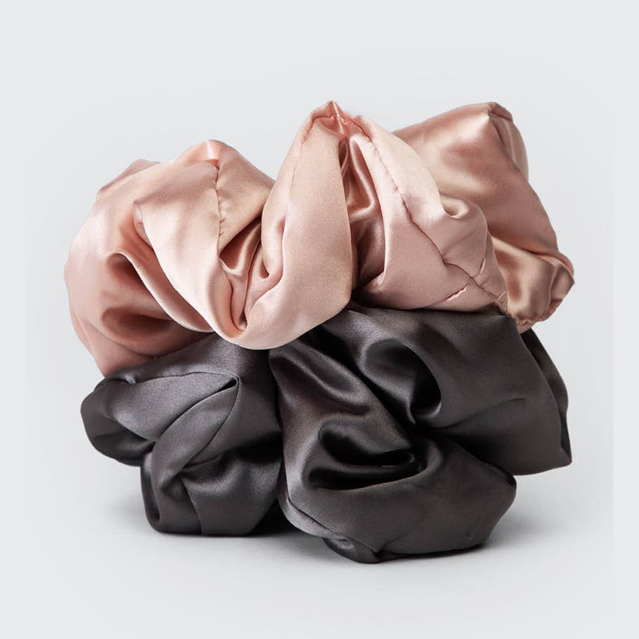 Satin-Schlafkissen-Haargummis - Blush/Grau