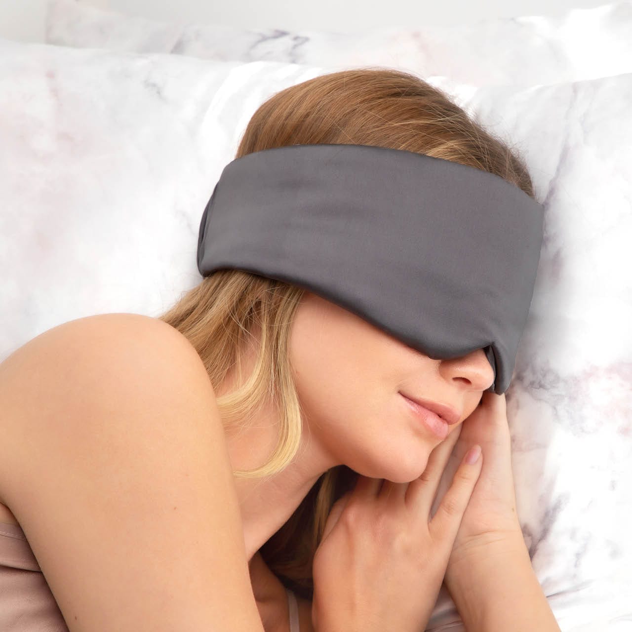 Charcoal Satin Pillow Eye Mask