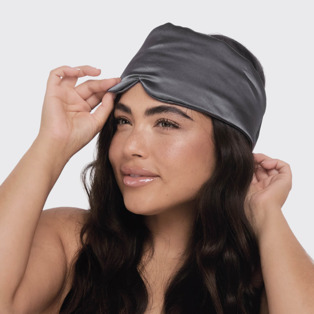 Charcoal Satin Pillow Eye Mask