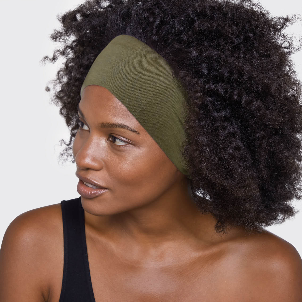 Moss & Black Cotton Adjustable Headbands 2pc Set