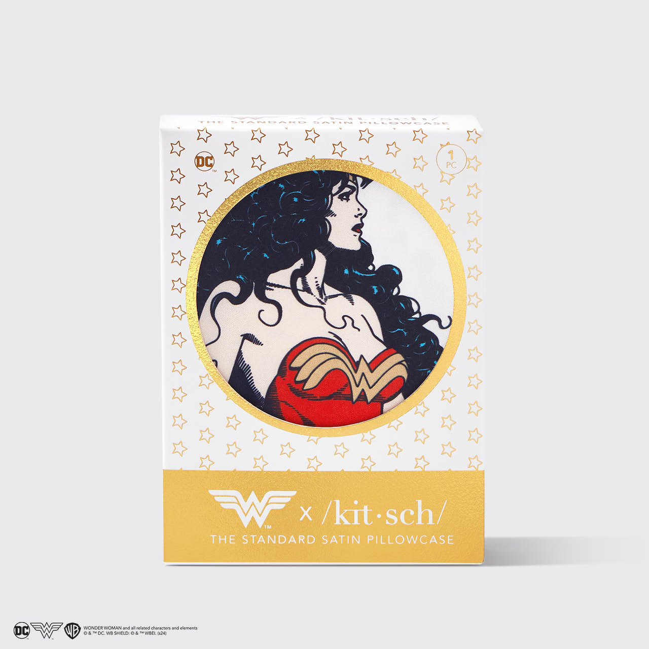 Funda de almohada de satén Kitsch x Wonder Woman - Believe In Wonder