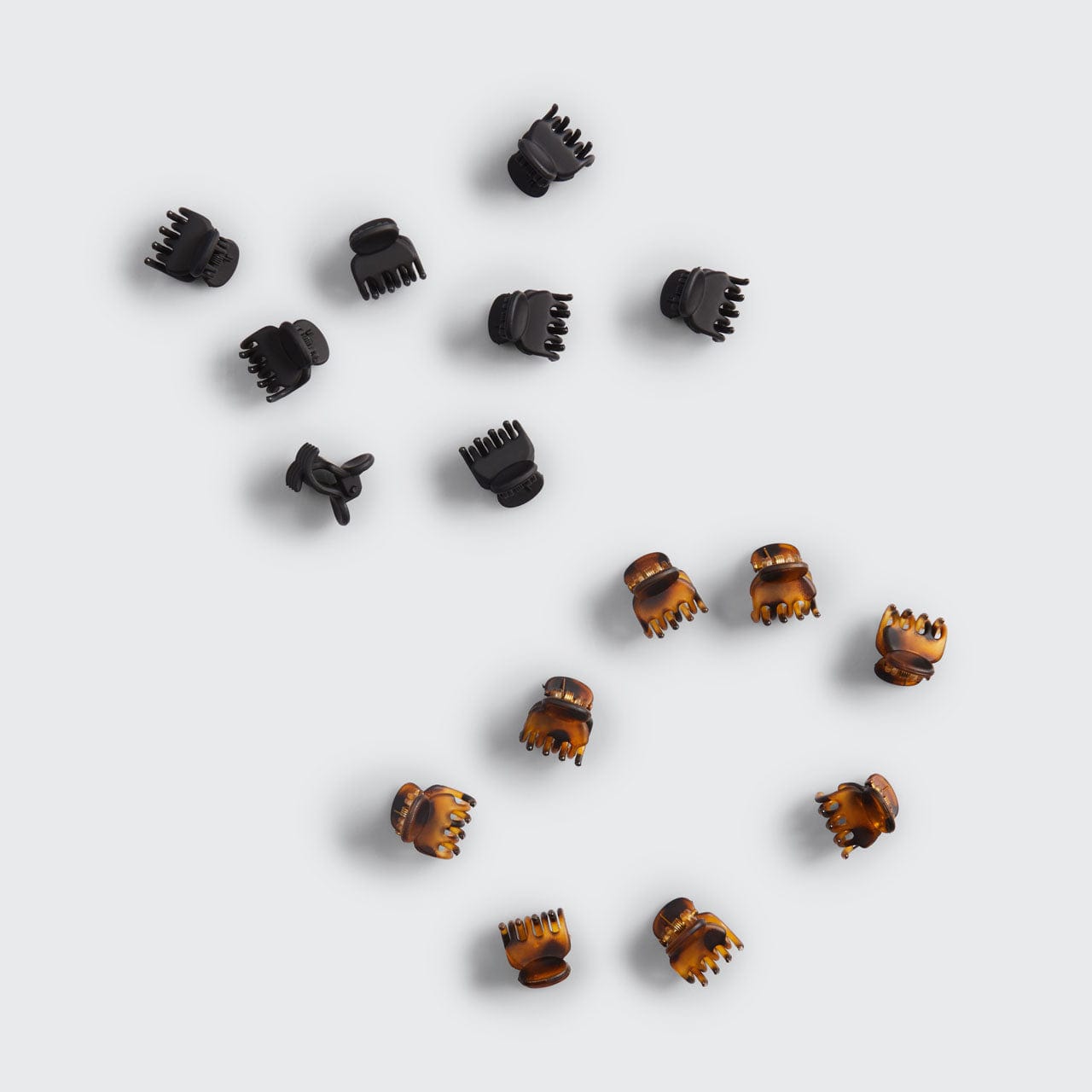 Mini Claw Clips 16pc Set - Black & Tort