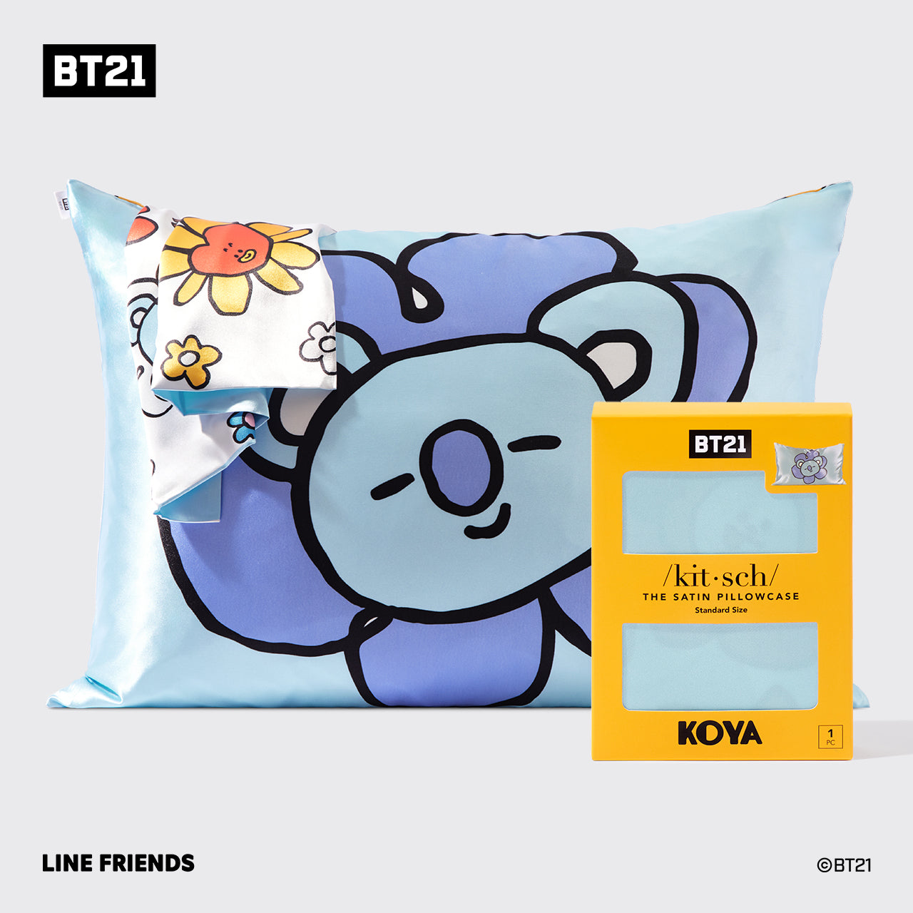 Funda de almohada de satén Kitsch x BT21 - KOYA 