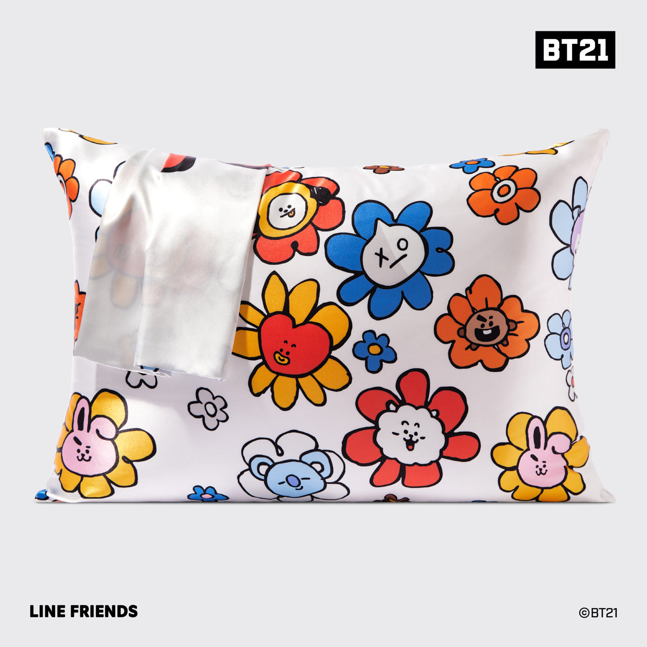 Kitsch x BT21 Satin-Kissenbezug – RJ 