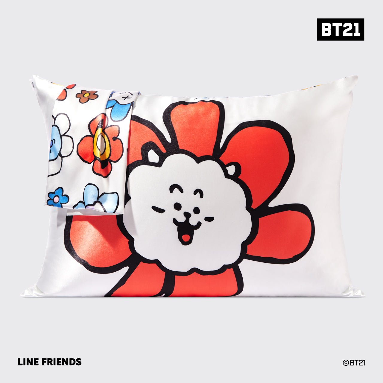 Kitsch x BT21 Satin-Kissenbezug – RJ 