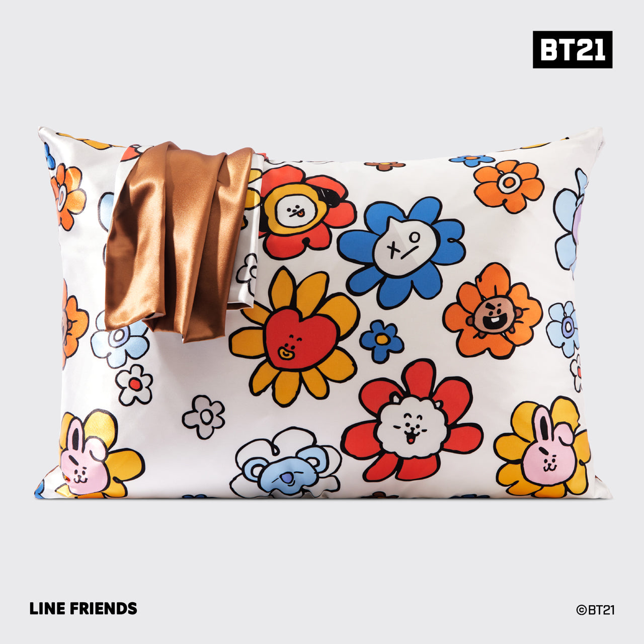 Kitsch x BT21 Satin-Kissenbezug – SHOOKY 